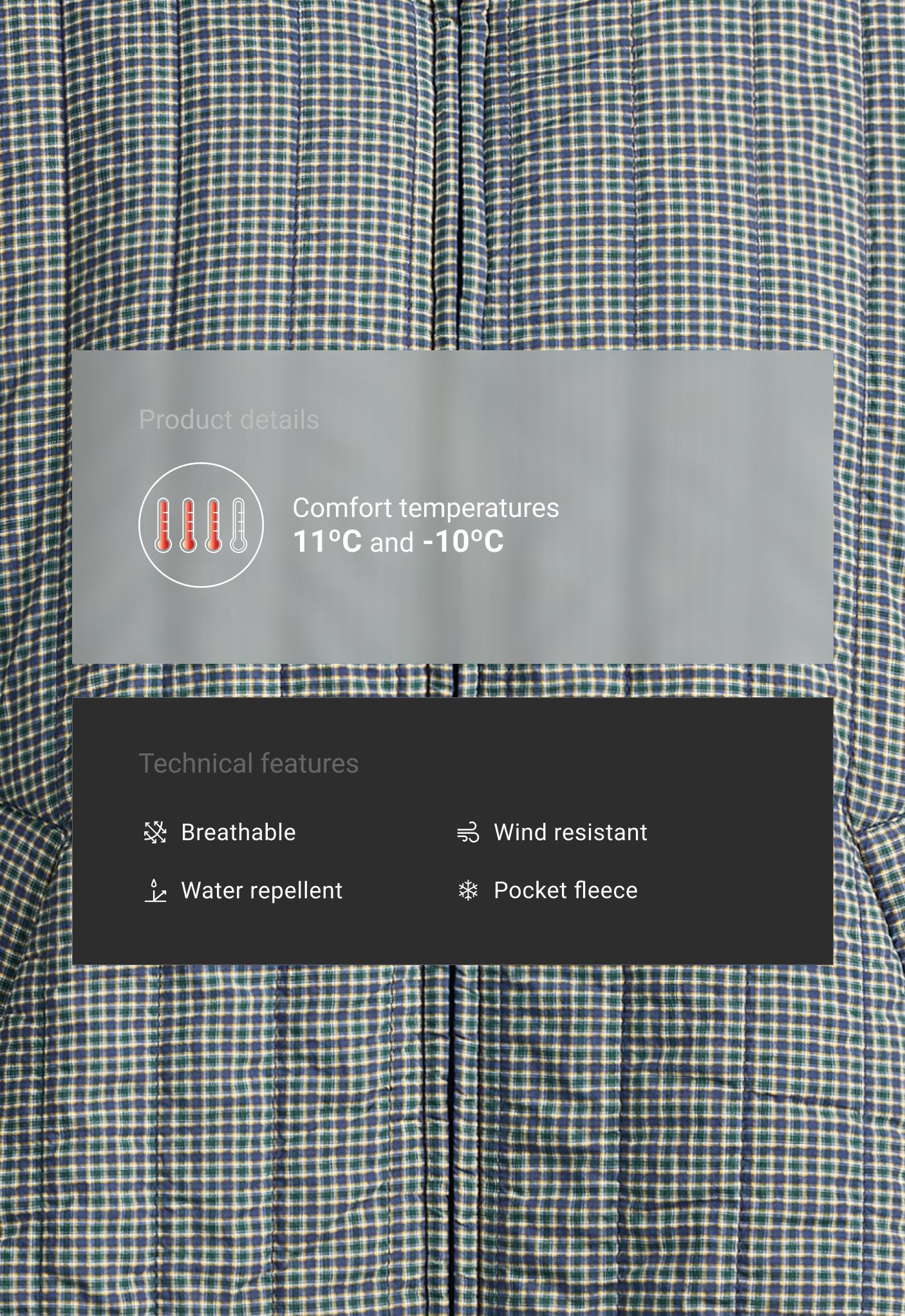 جاكيت منجد متوسط الطول بنقشة مربعات