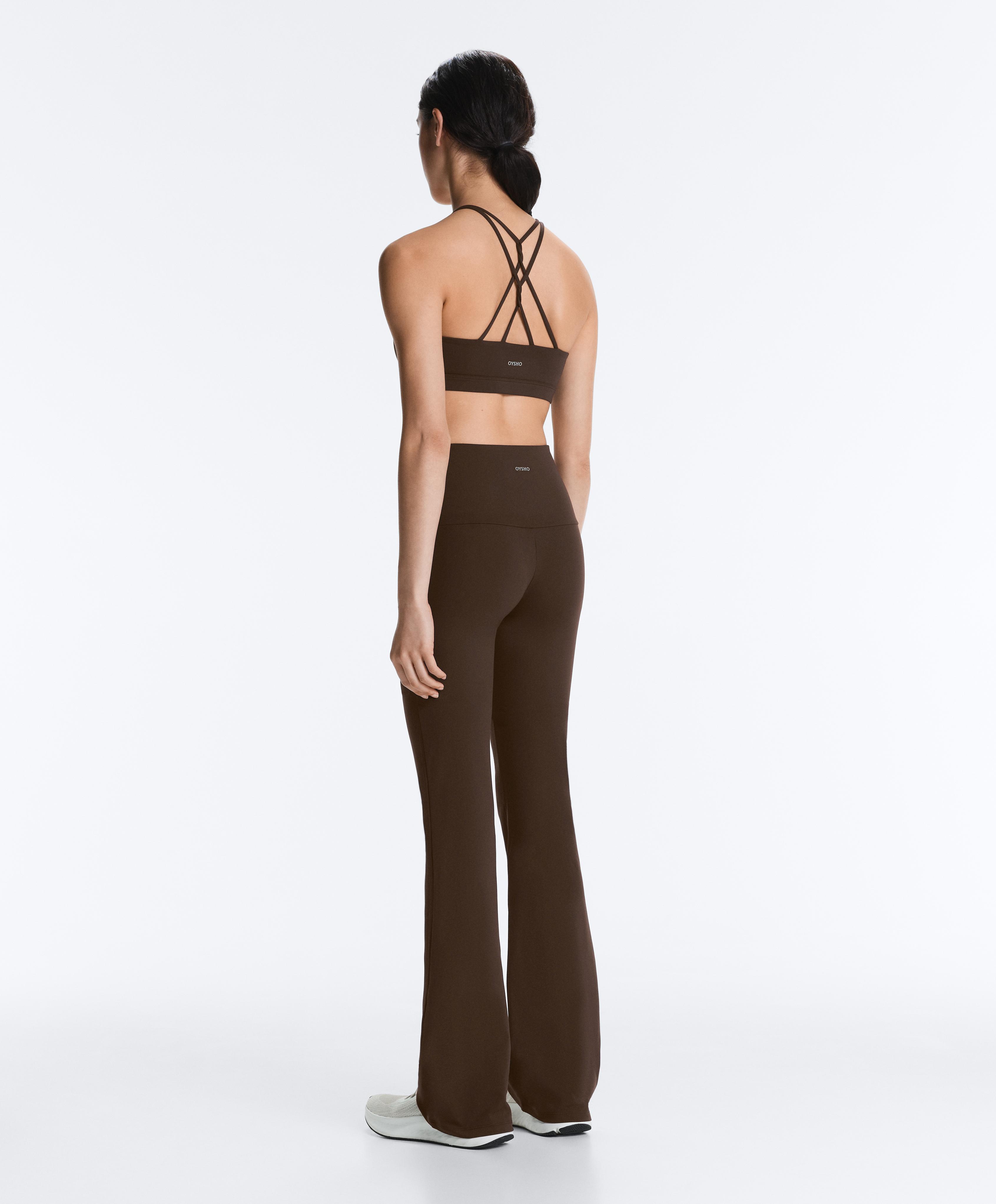 High-rise Comfortlux flare trousers — DARK BROWN