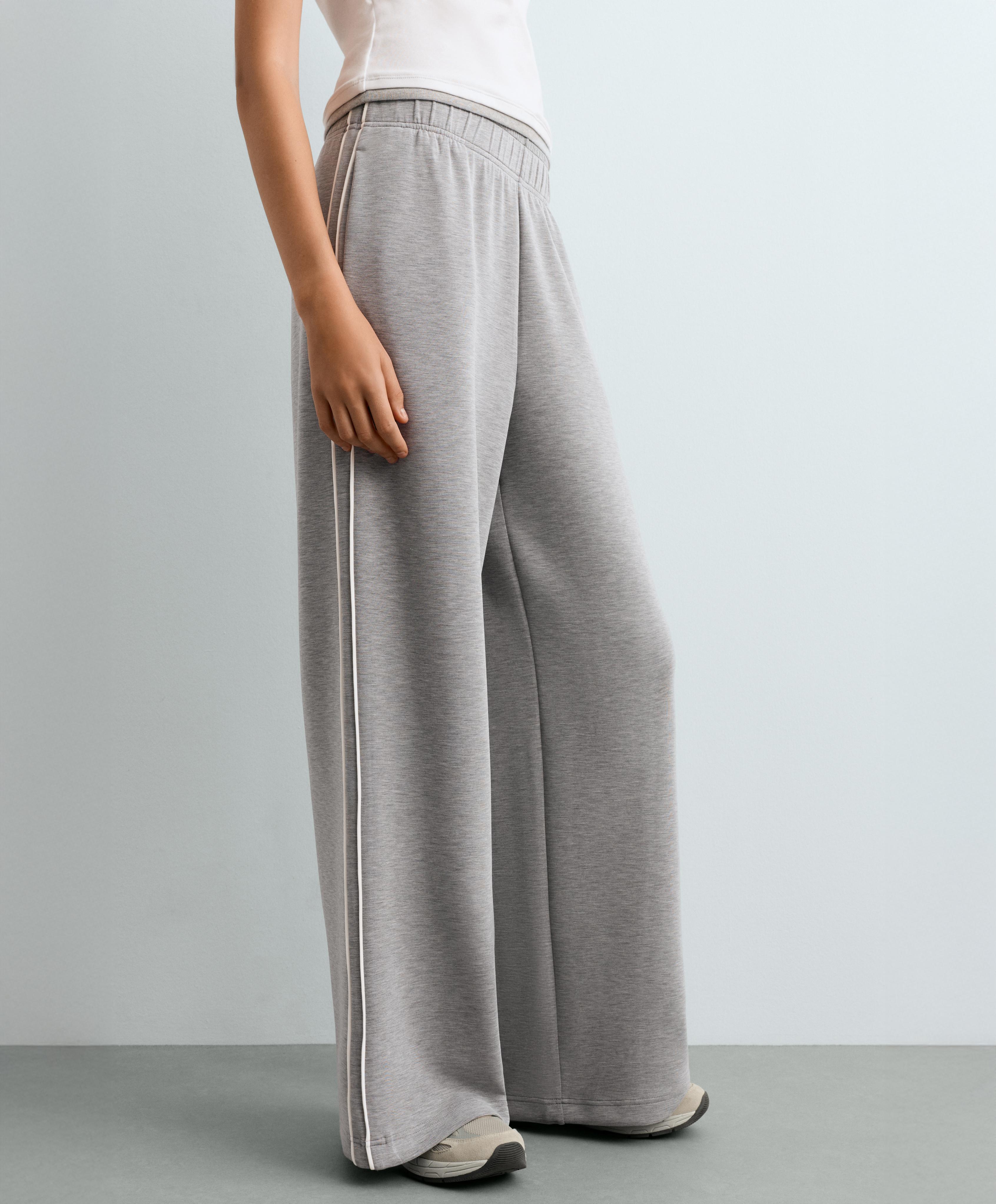 Wide-leg piping trousers with modal — MARL