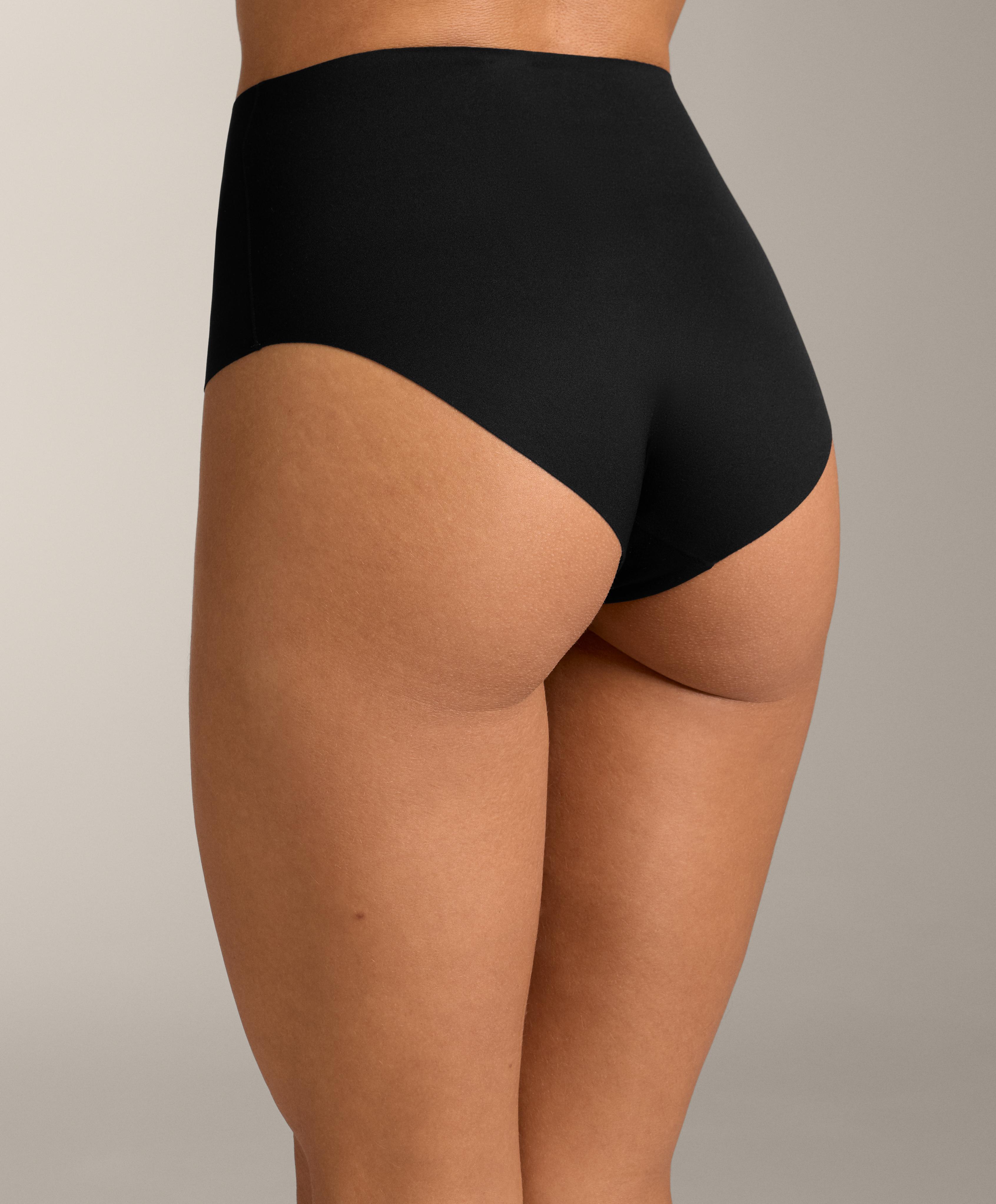 2 invisible polyamide blend mid-rise classic briefs — BLACK