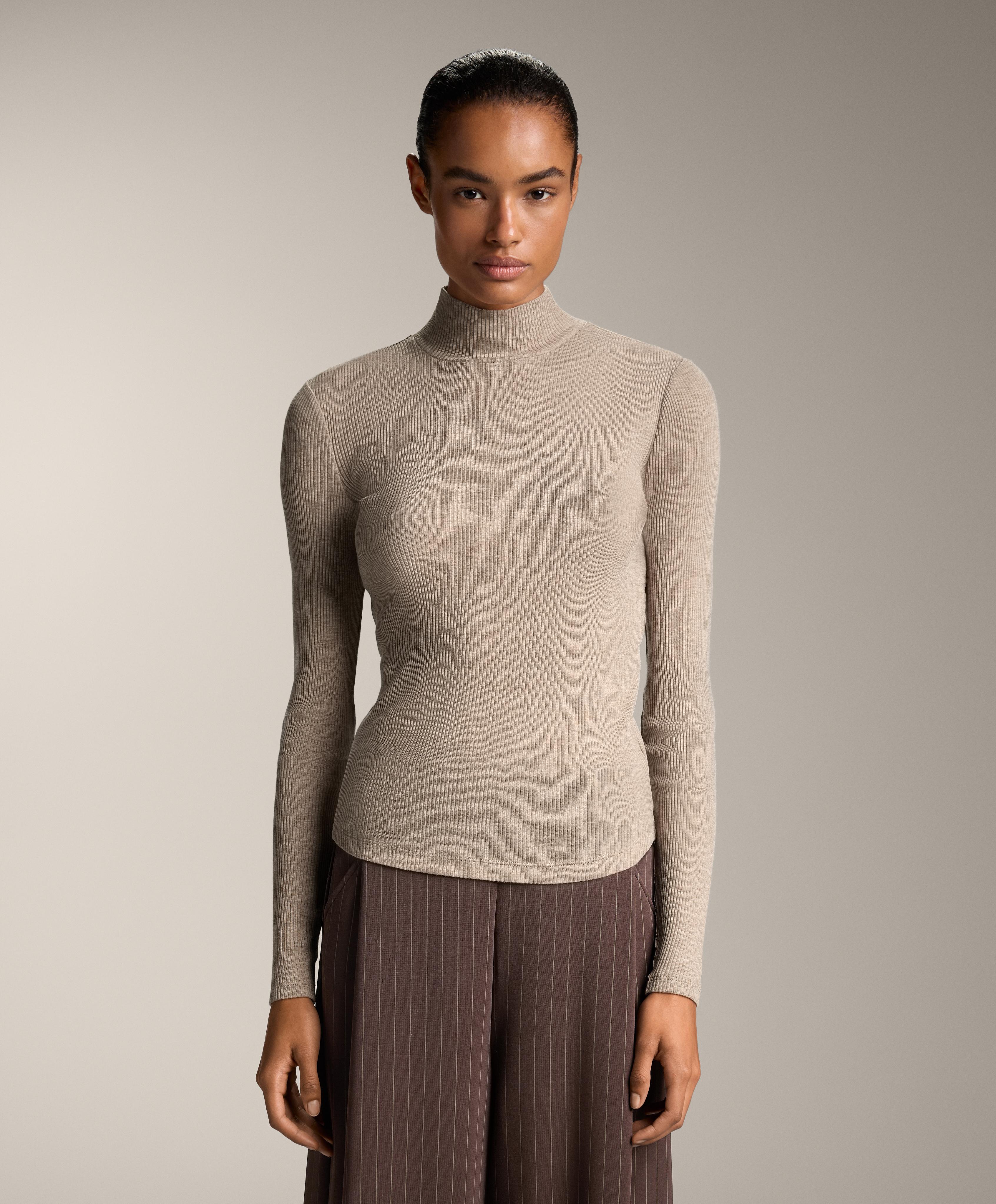 T-shirt thermique base layer à col montant rib avec lyocell
