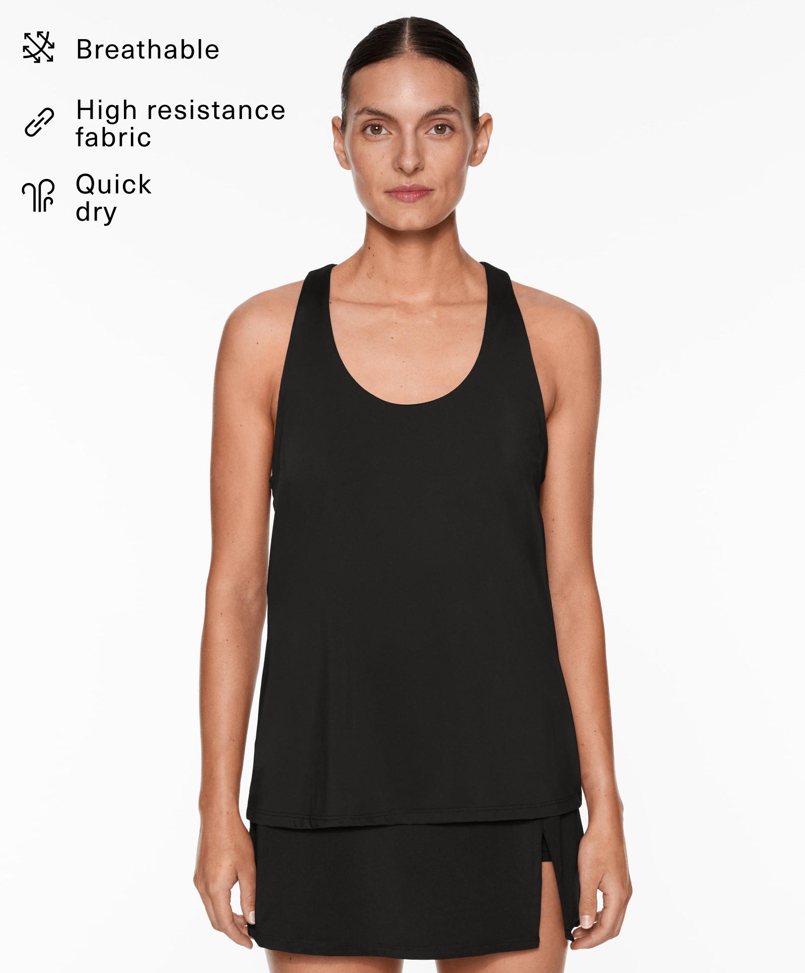 Wide-strap technical top