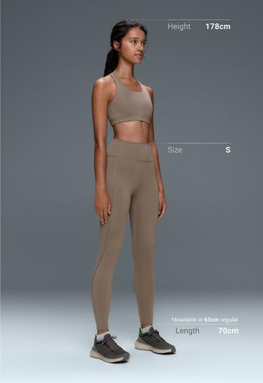 Ankle-length High rise Rapid Dry leggings with pockets — DARK MINK 5