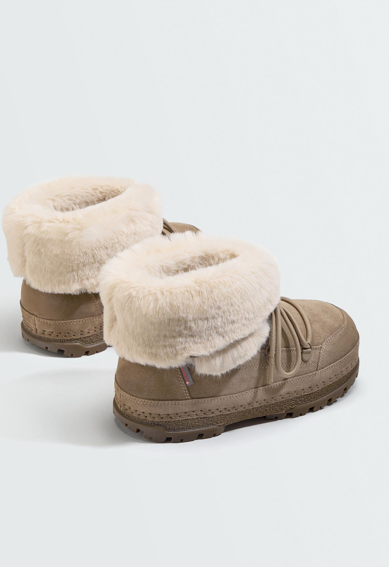 Technical suede lace-up boot — MINK
