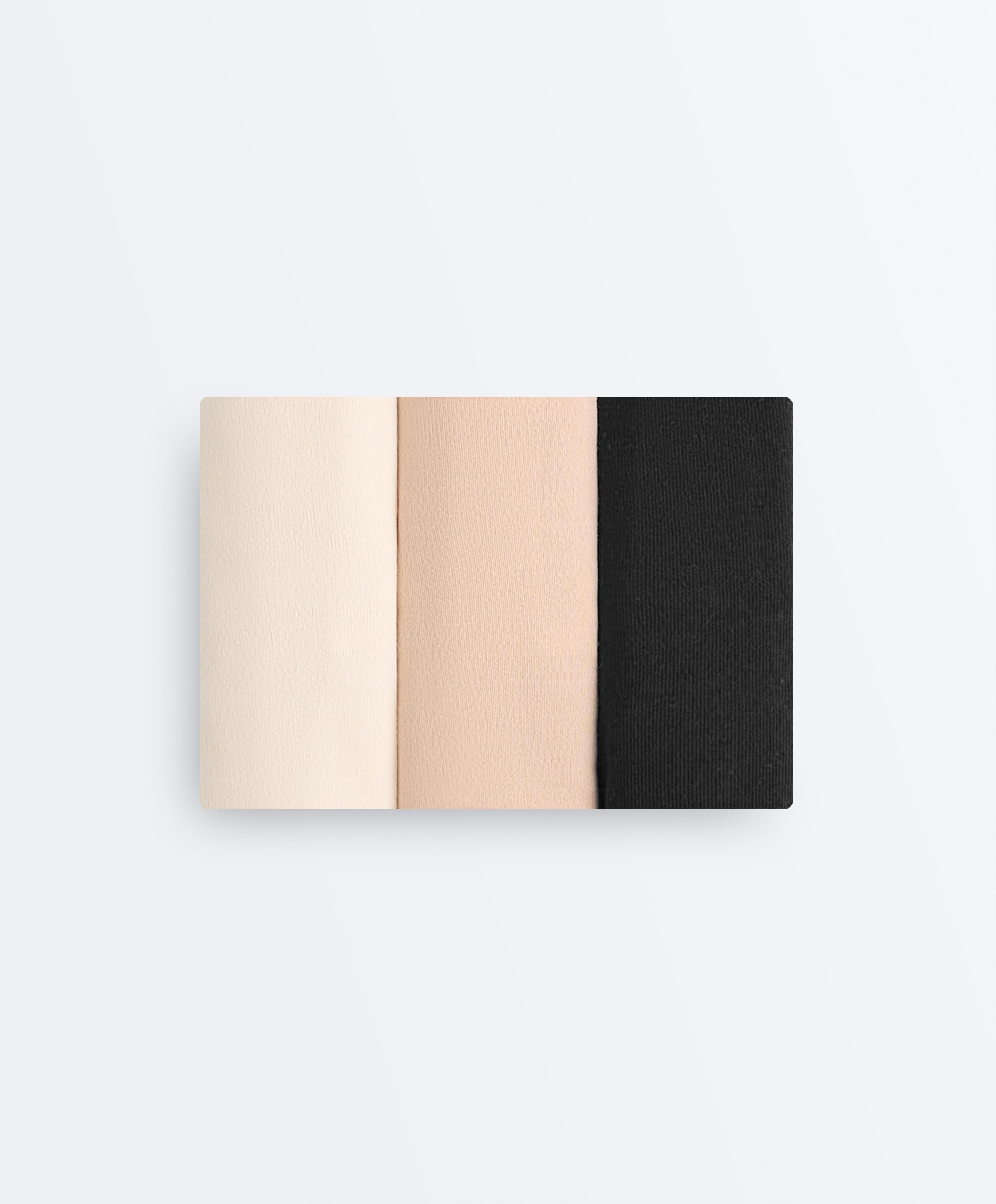 3 invisible laser-cut cotton blend thongs — BEIGE