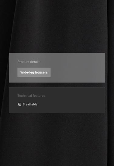 Wide-leg piqué trousers with modal — BLACK 2