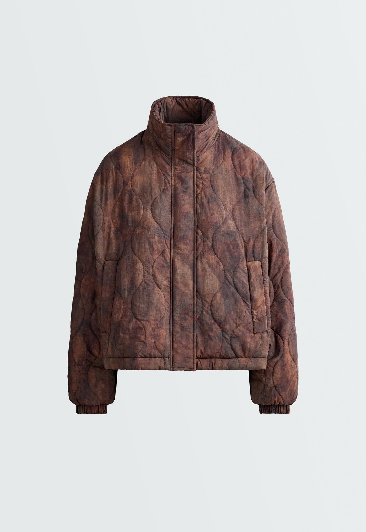 Printed FELLEX® AEROGEL short padded jacket — RUSSET MOCHA