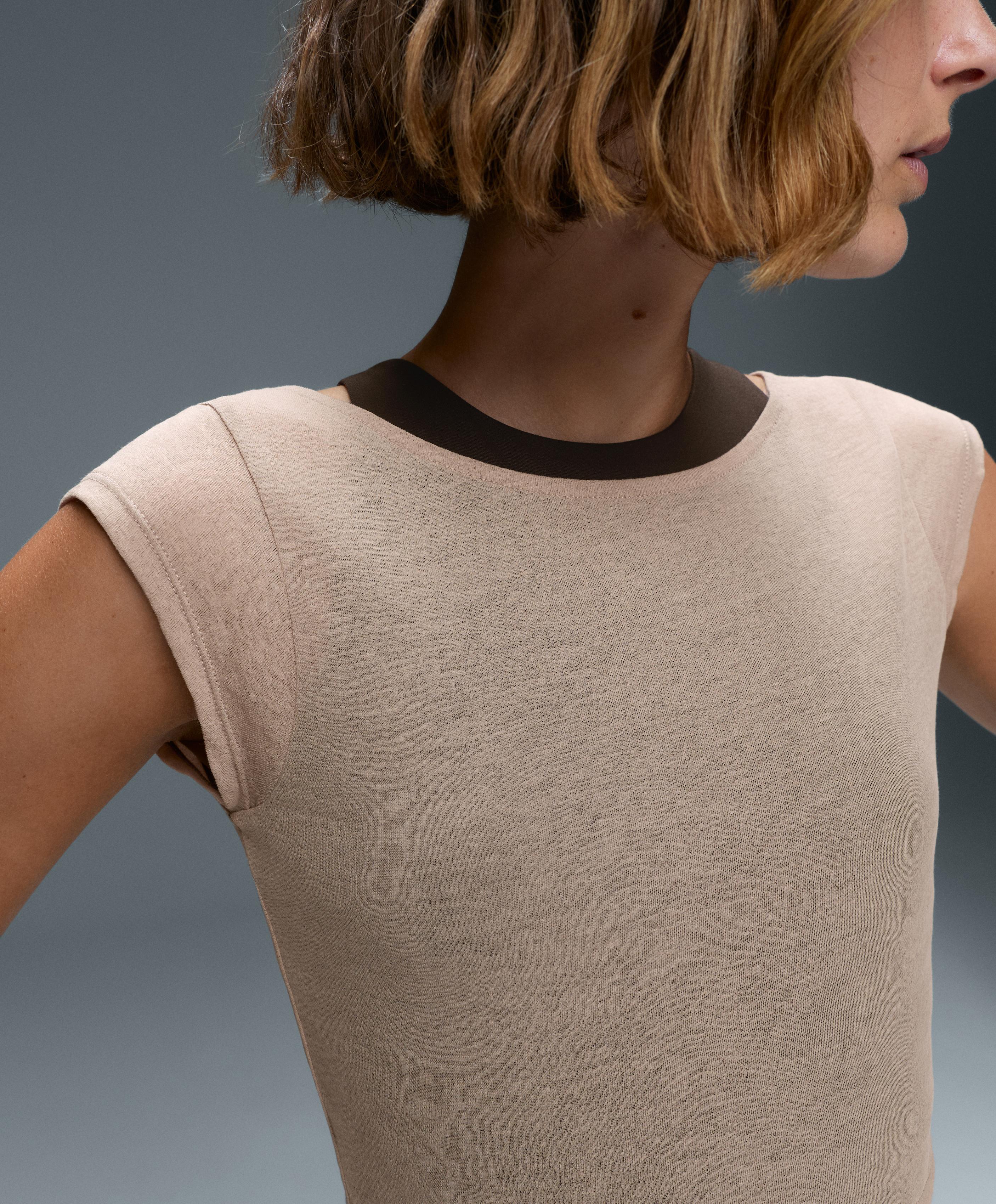 Comfortlux contrast overlay tank top — LIGHT STONE