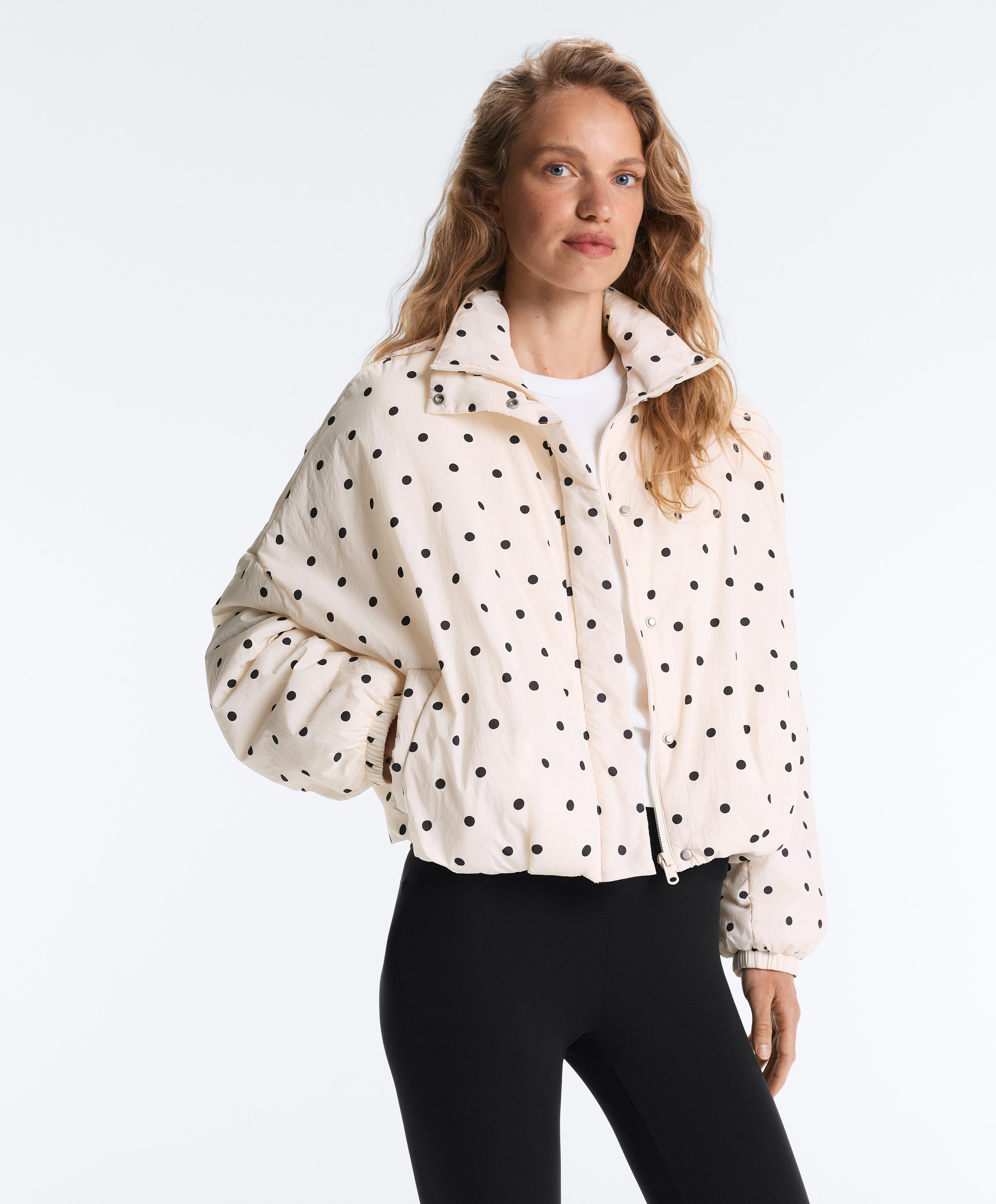 Water-repellent FELLEX® AEROGEL polka dot padded jacket — PALE ECRU