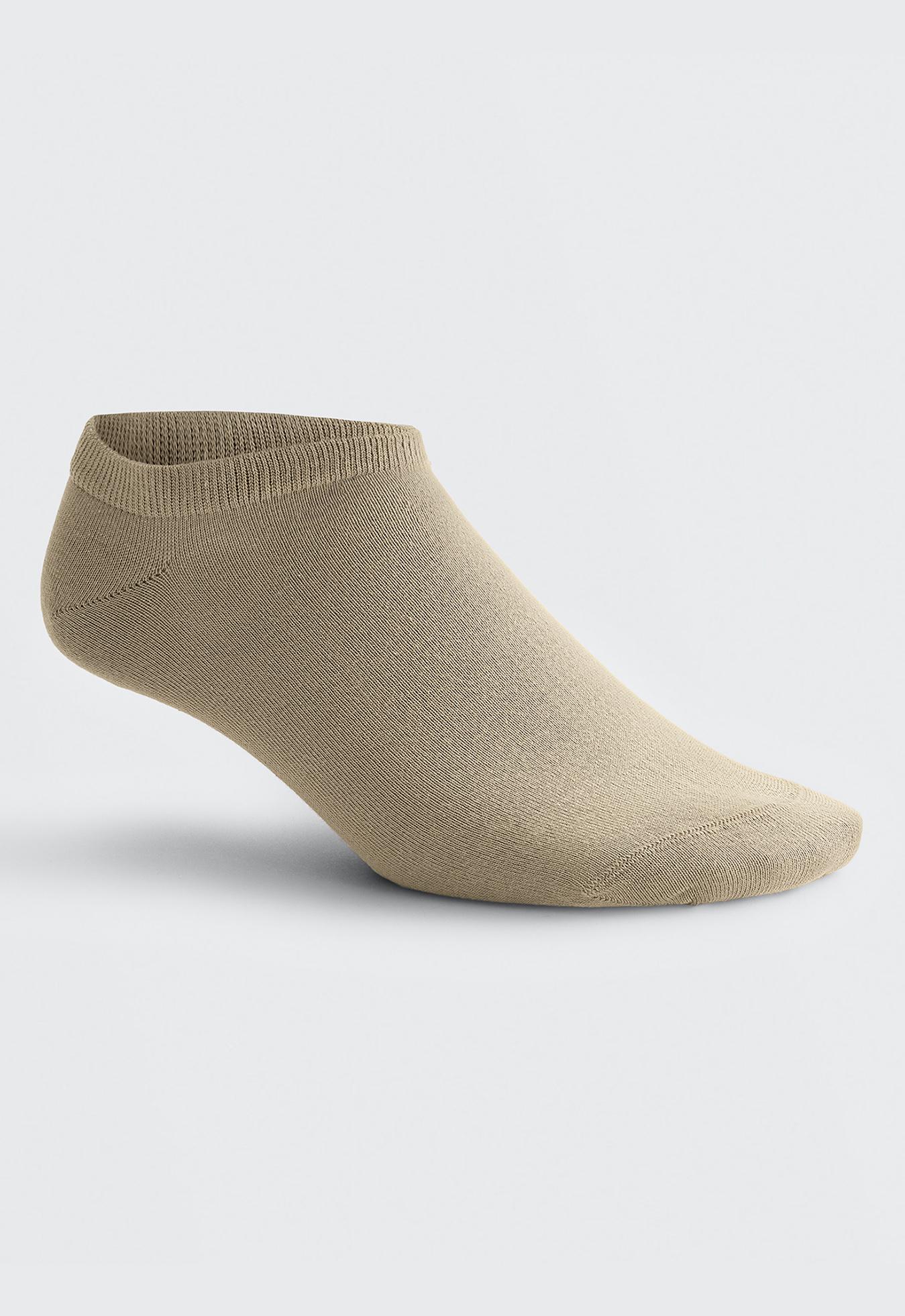 5 pairs of cotton blend sneaker socks — GREEN BEIGE