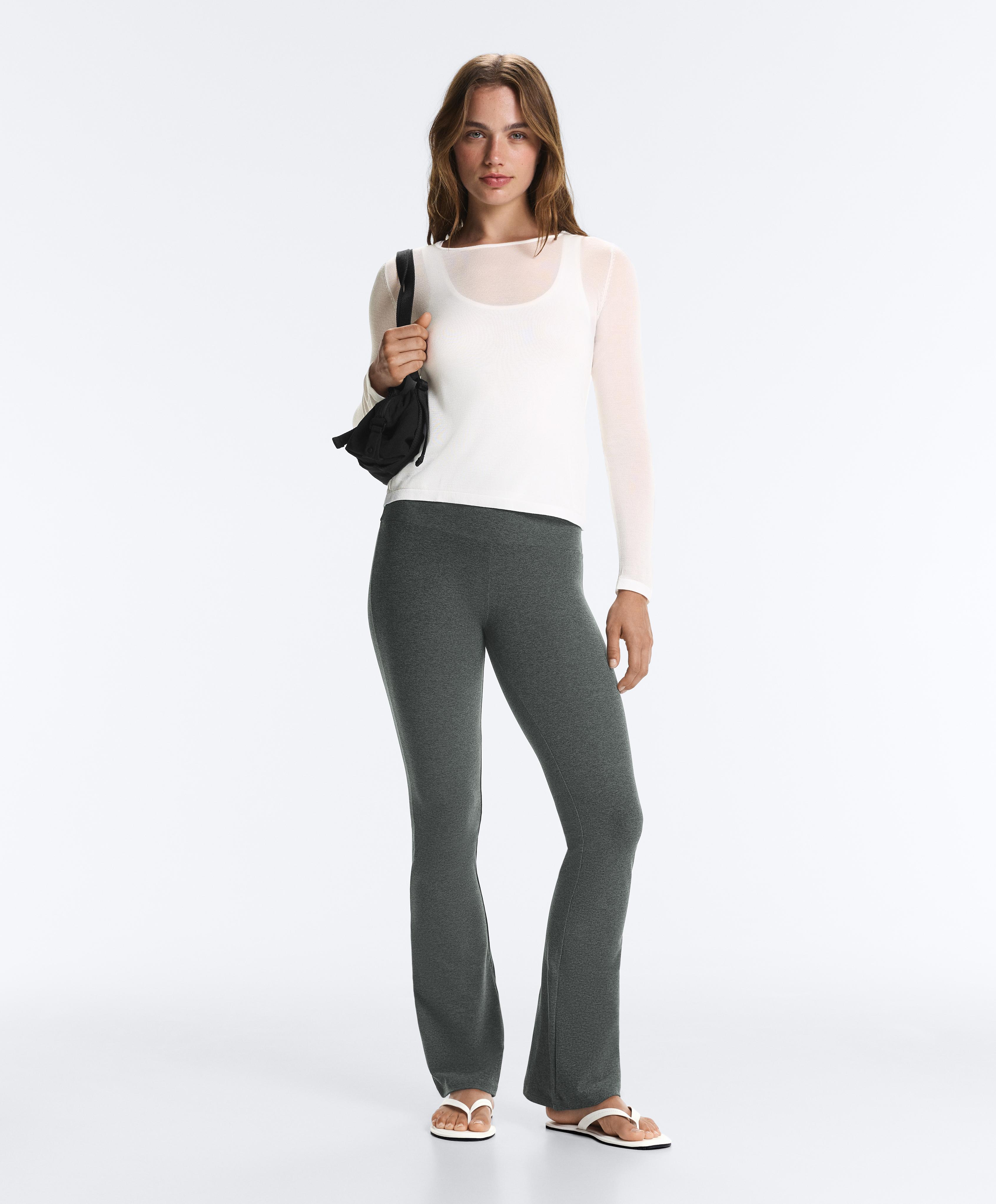 Long-sleeved sheer double-layer top — WHITE