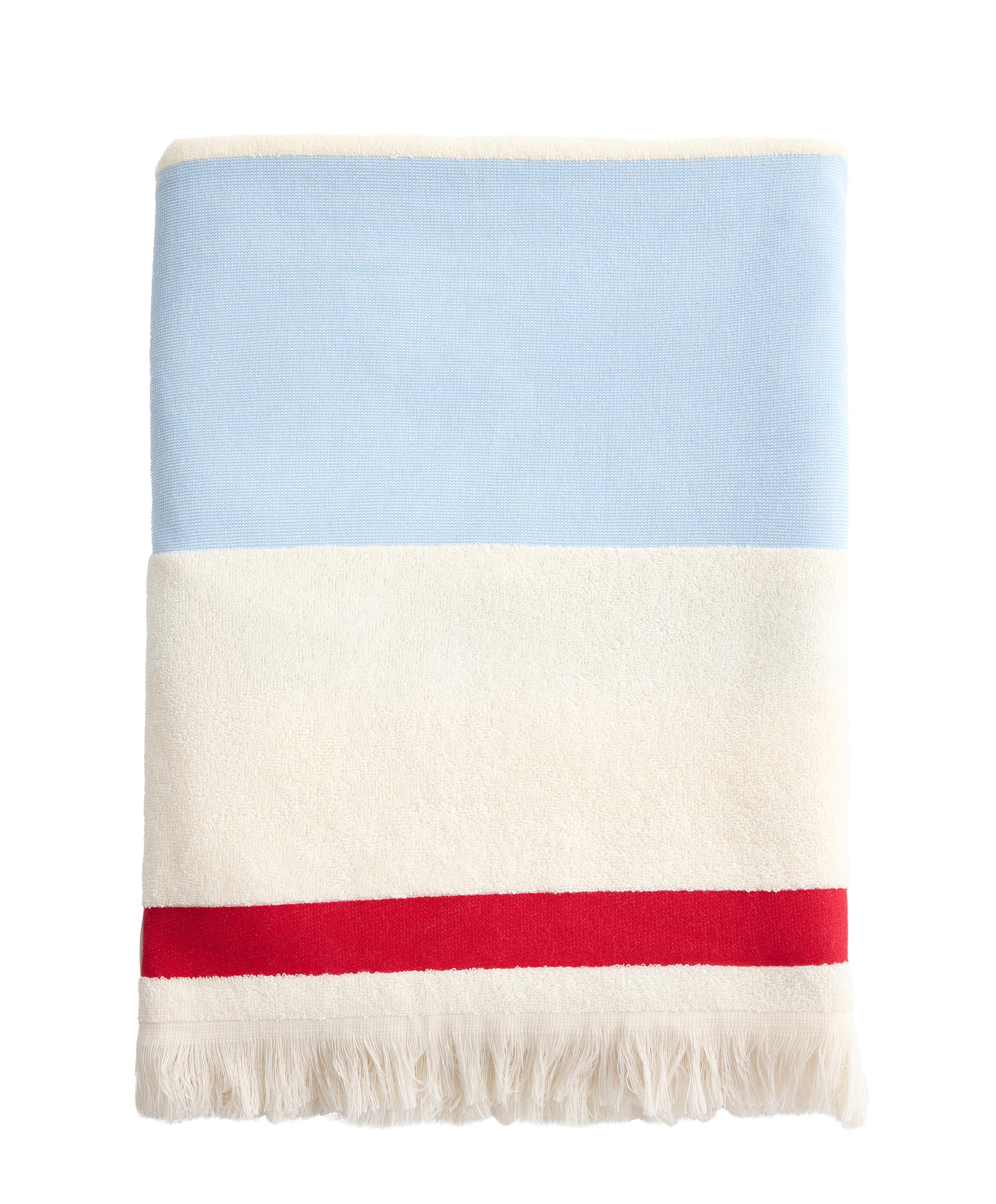 Striped 100% cotton towel — BLUE