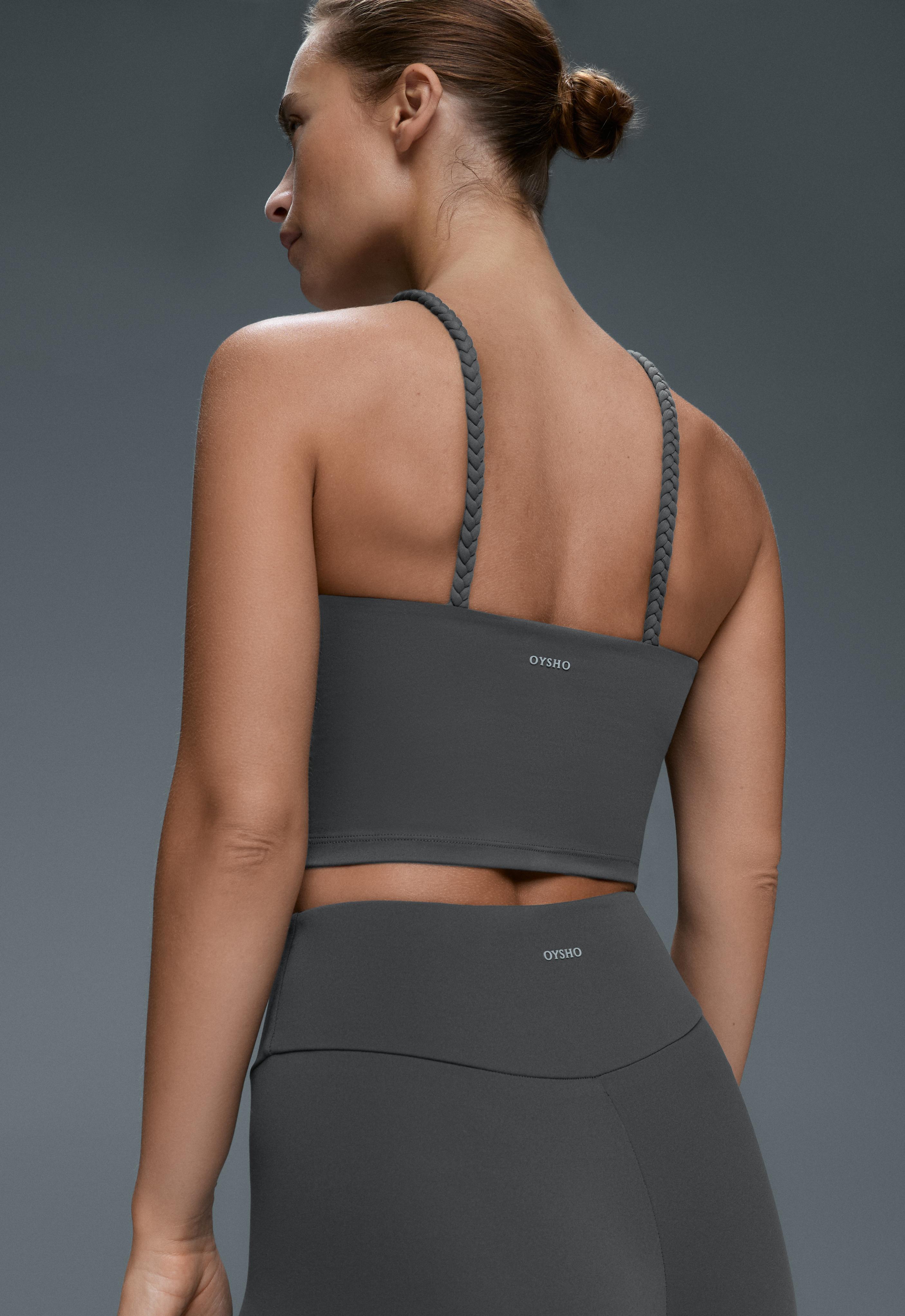 Comfortlux braided halter tank top — STEEL GREY
