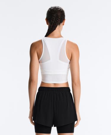Sheer compressive tank top — WHITE  1