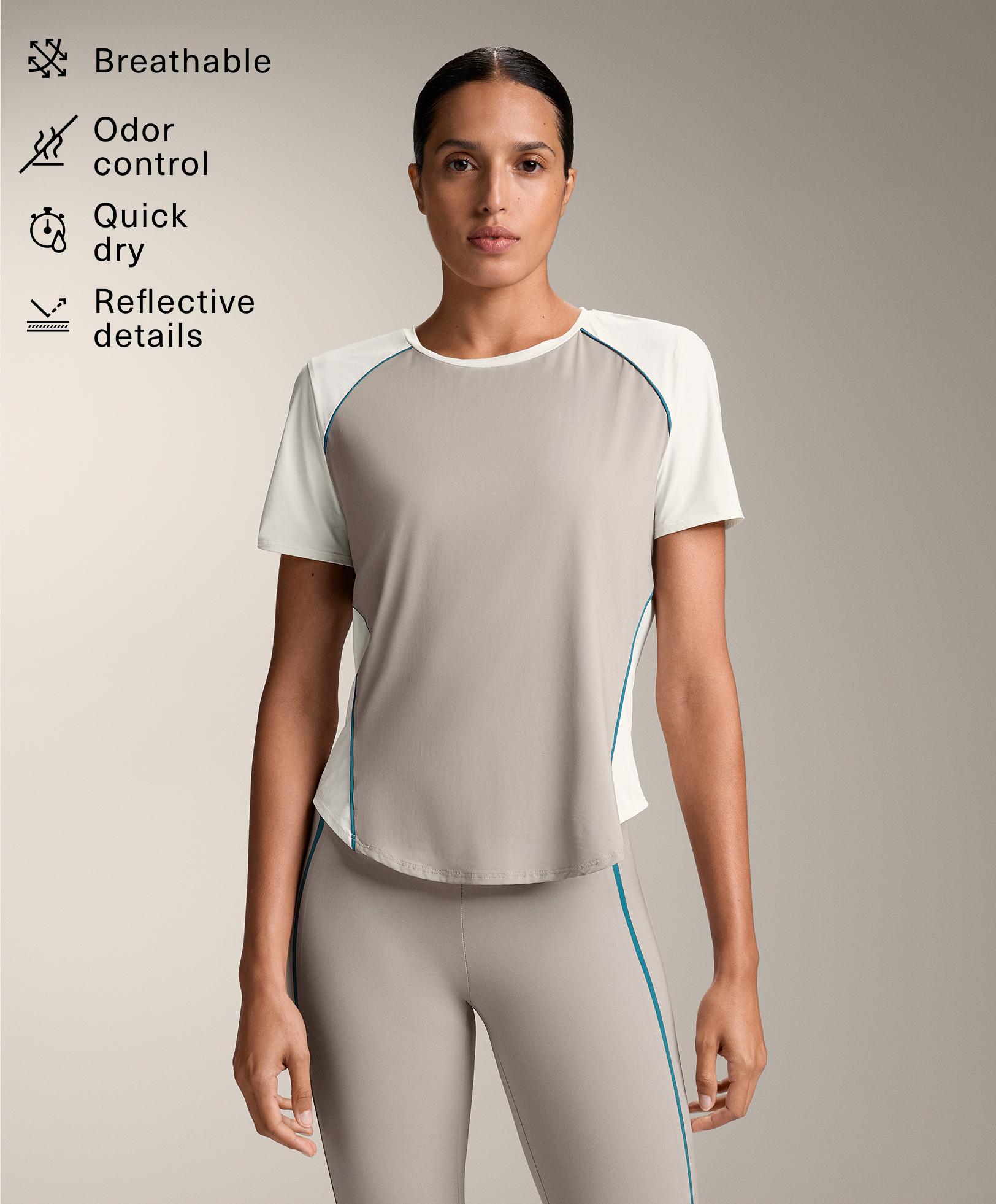 חולצה טכנית שרוול קצר קווים חולצה טכנית שרוול קצר קווים