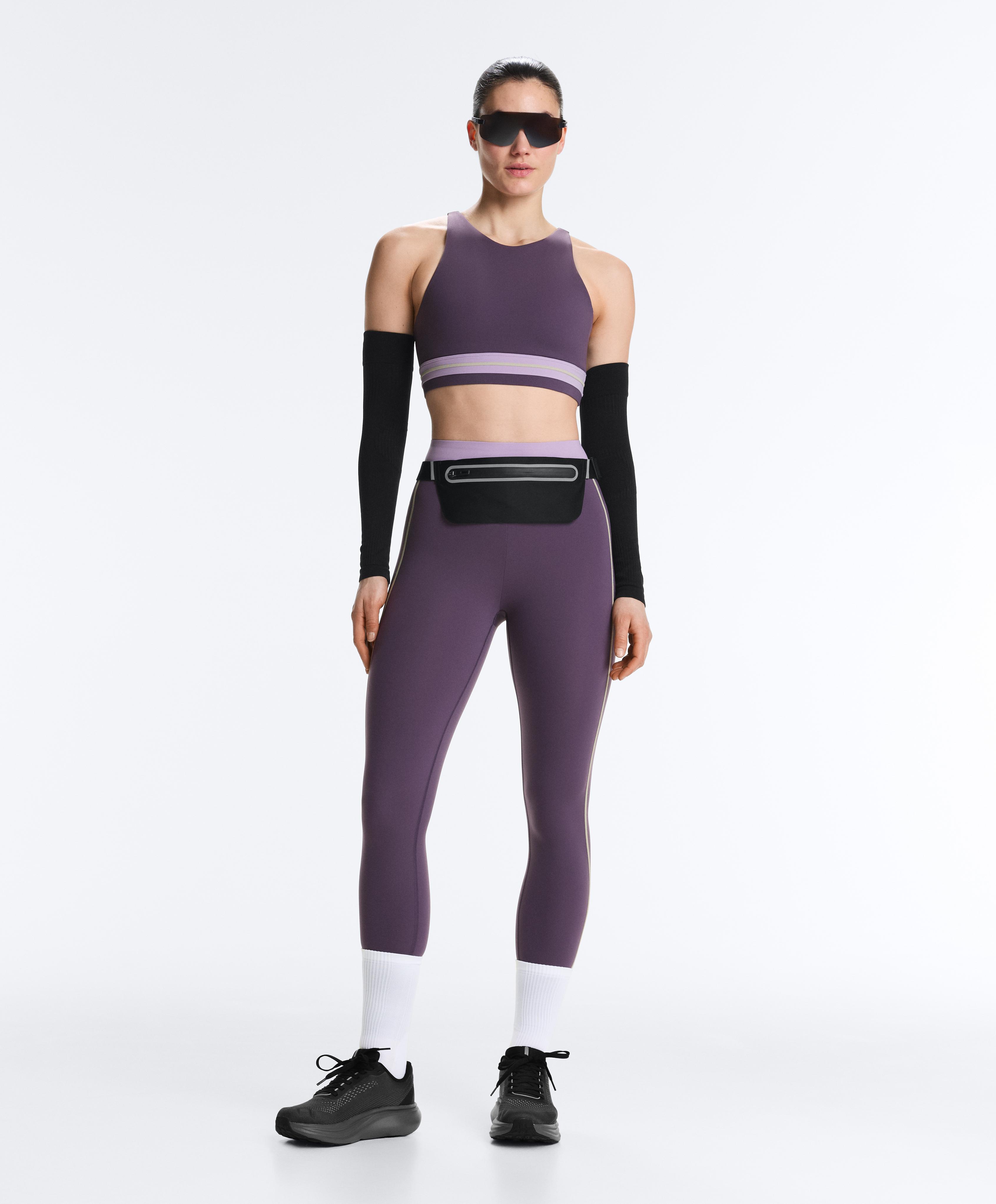 Compressive halterneck tank top — WASHED PURPLE