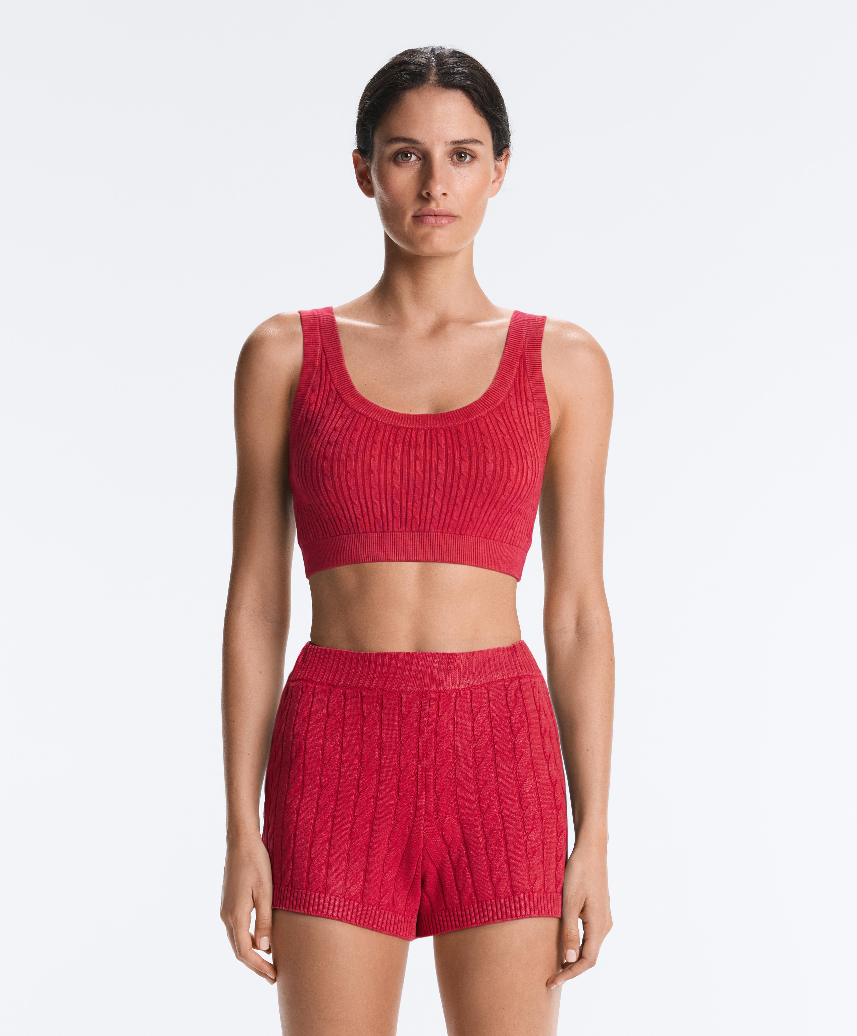 Canotta crop lavata con spalline Canotta crop lavata con spalline