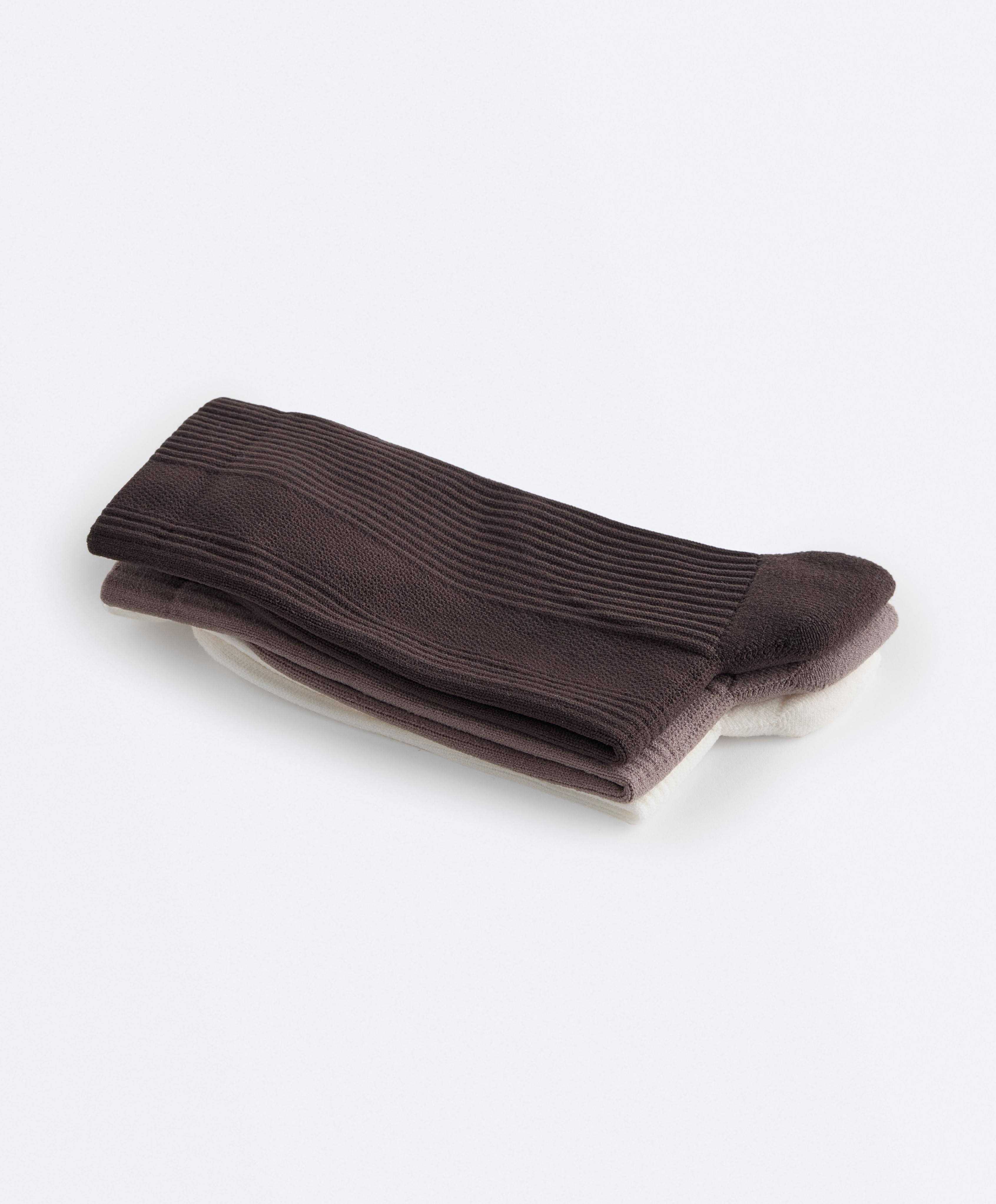 3 pairs of Classic polyamide blend sports socks — BROWN