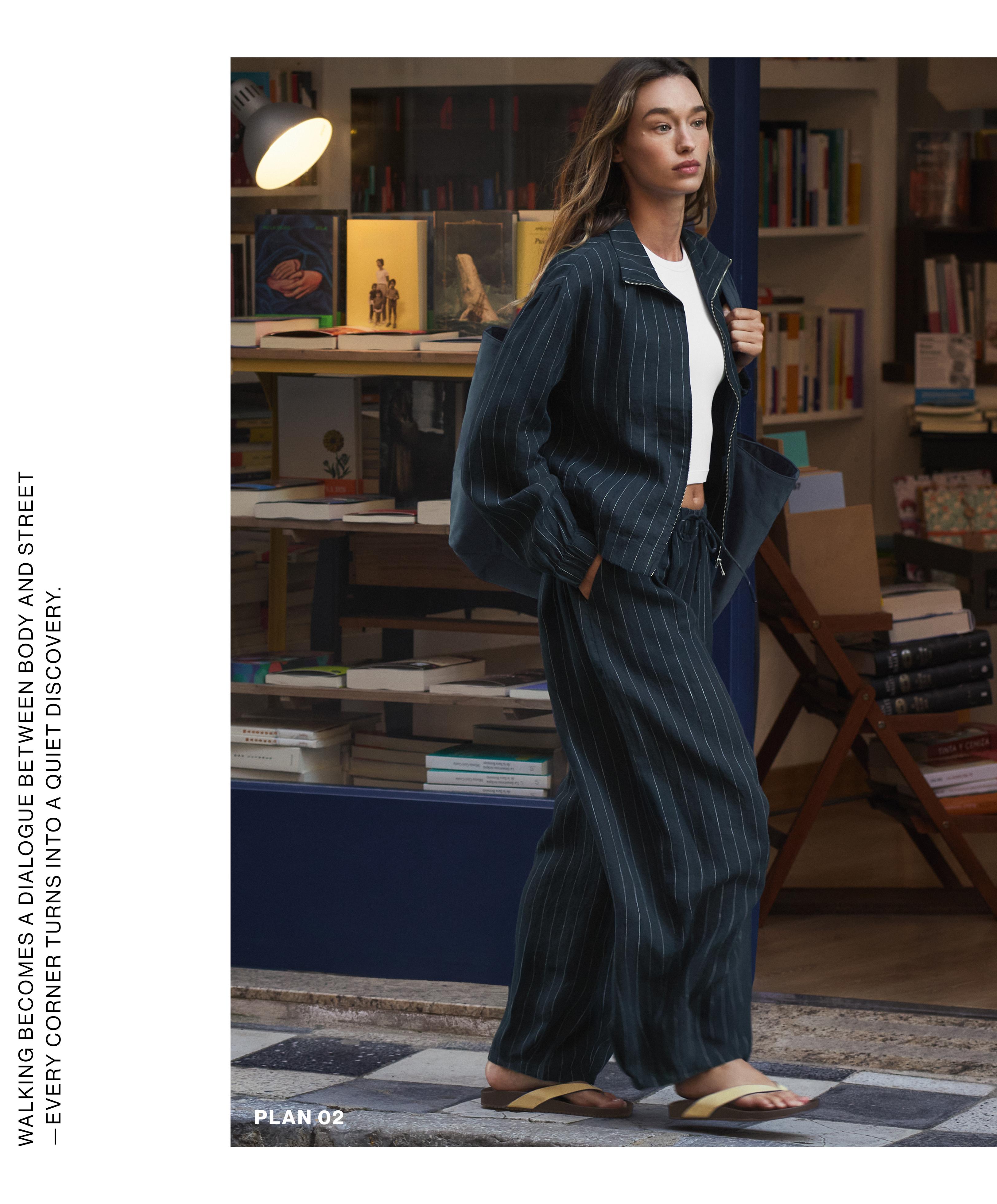 100% linen balloon trousers — DARK NAVY