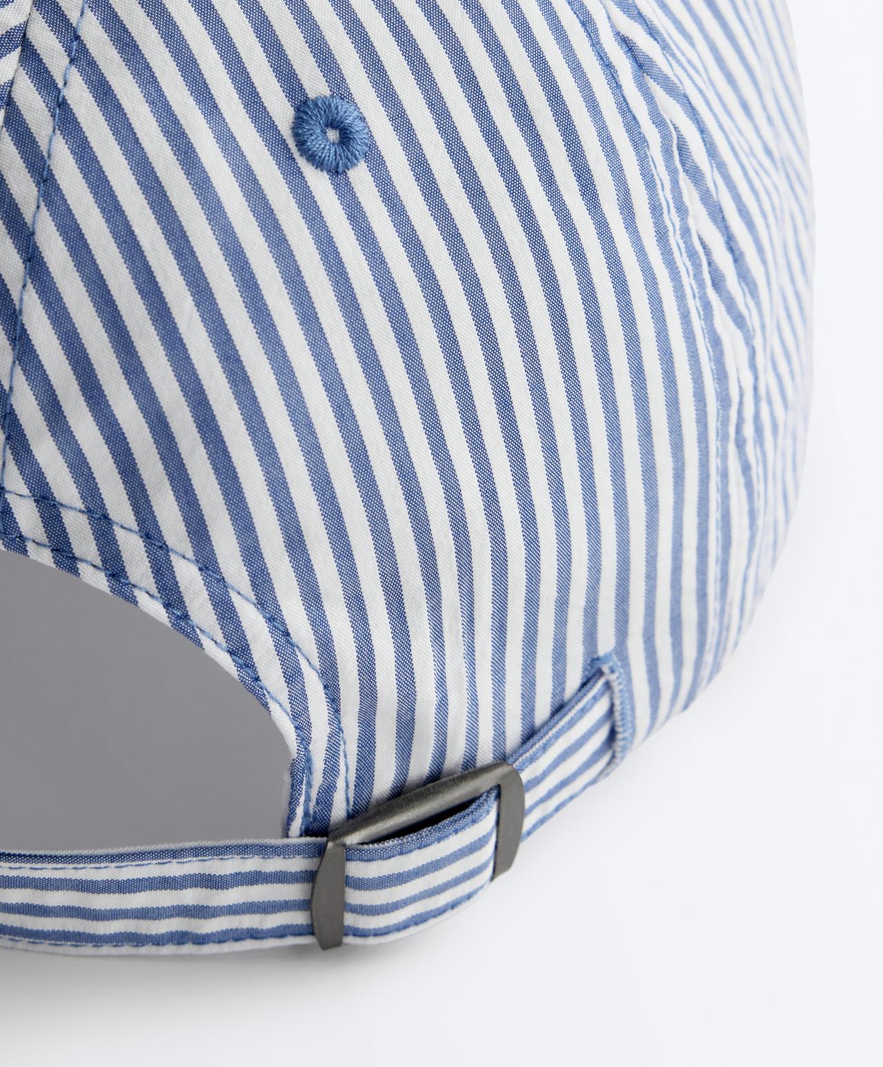 100% cotton striped cap — PALE BLUE