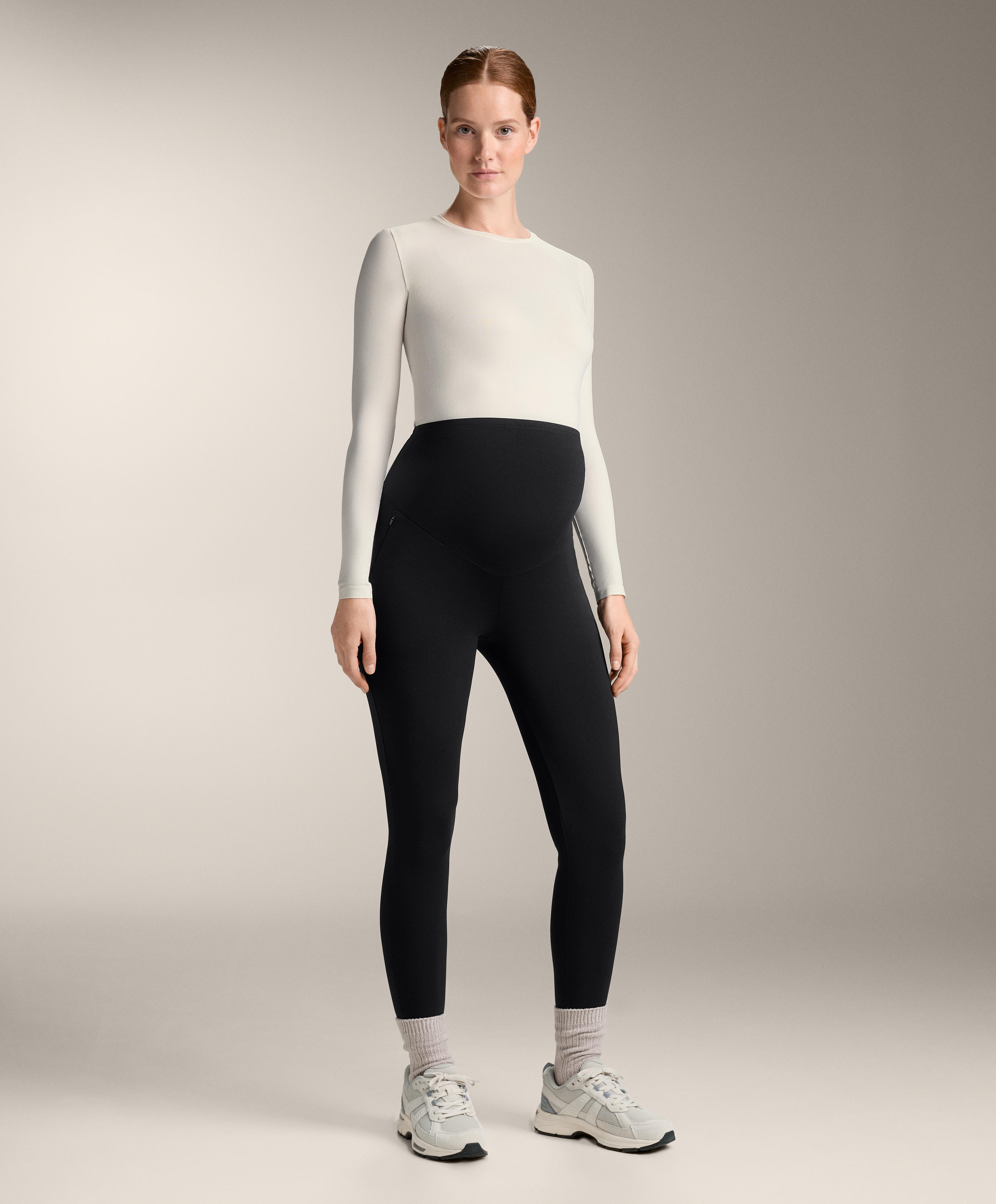 70cm warm maternity ankle-length leggings — BLACK