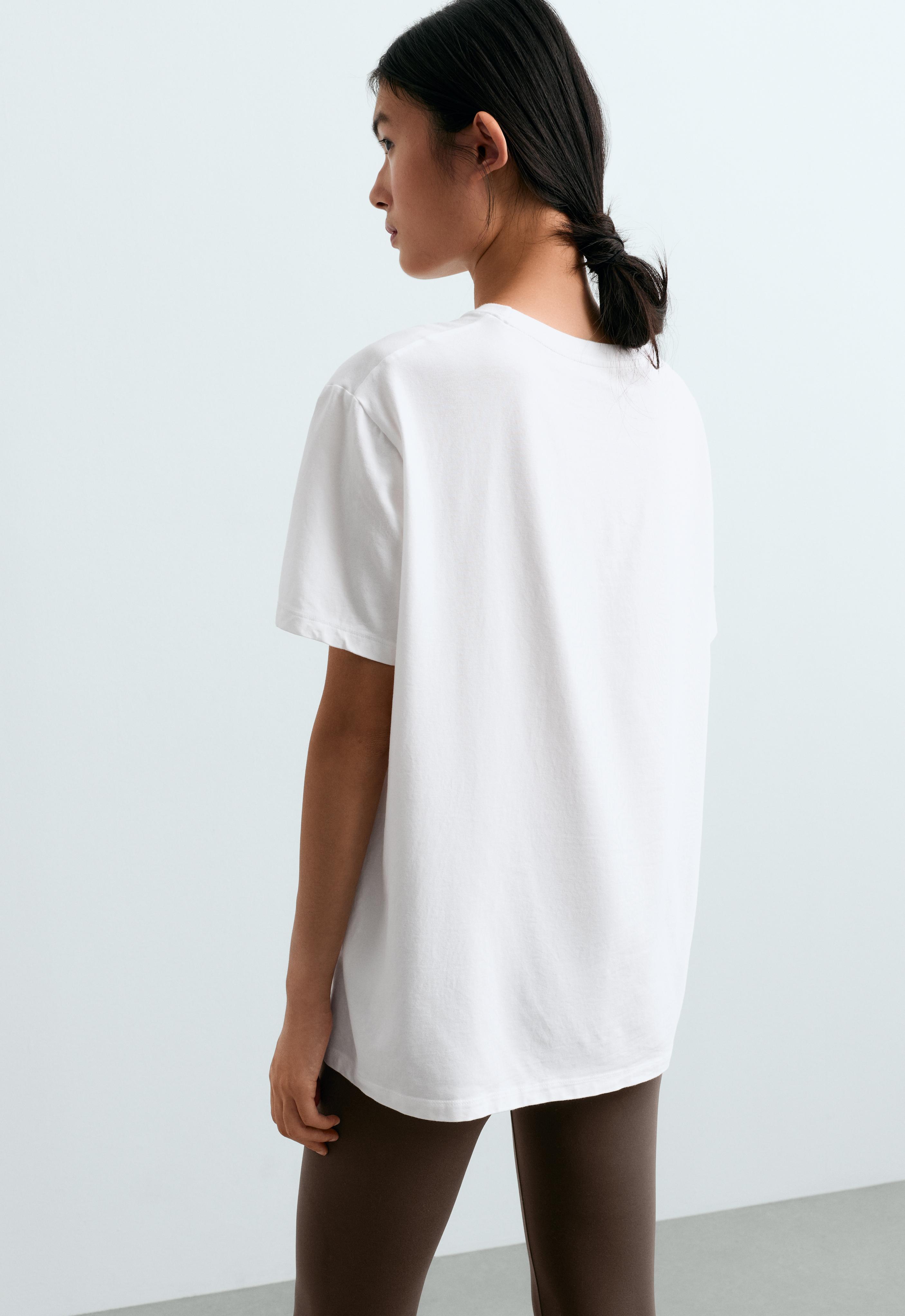 Oysho Oversize Pamuk Karışımlı Kısa Kollu T-shirt görsel 6