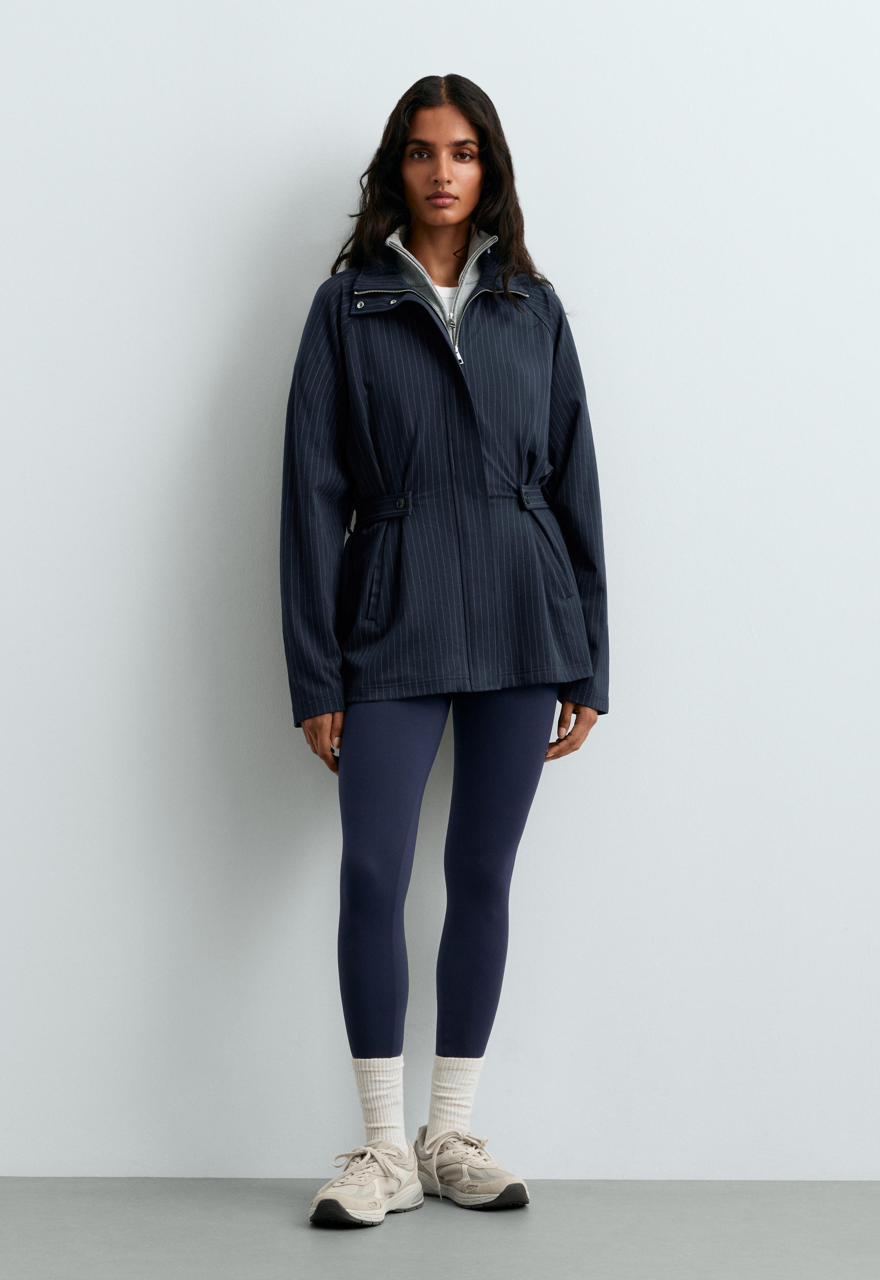 Long pinstripe cotton jacket