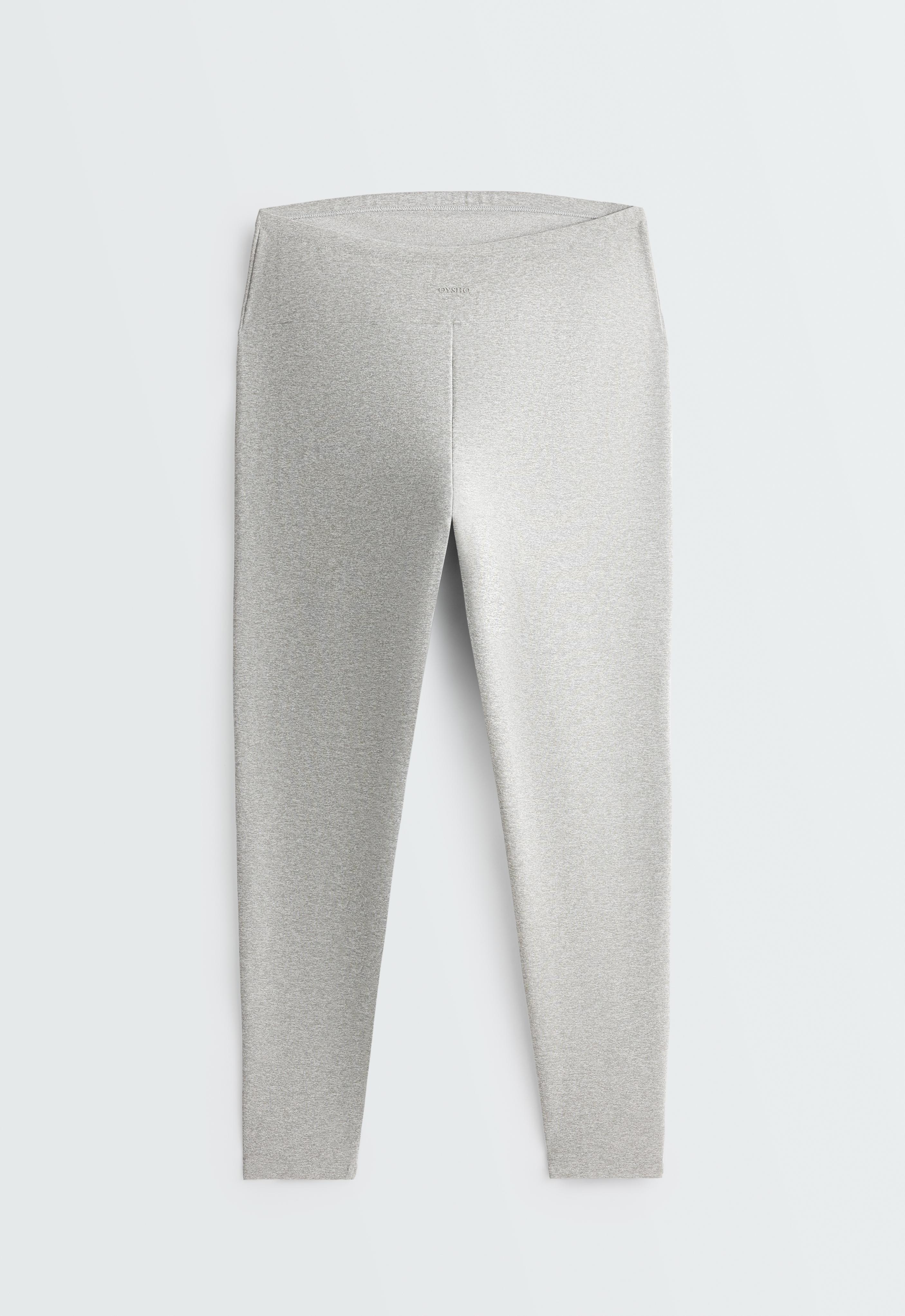 Comfortlux 65cm heathered maternity leggings — PALE GREY
