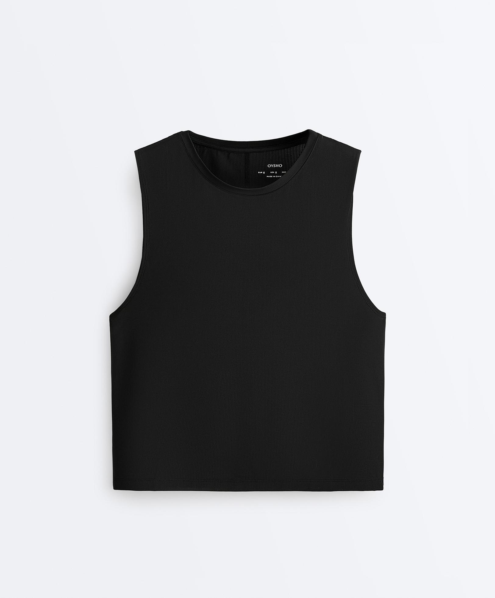 Technical sleeveless T-shirt — BLACK