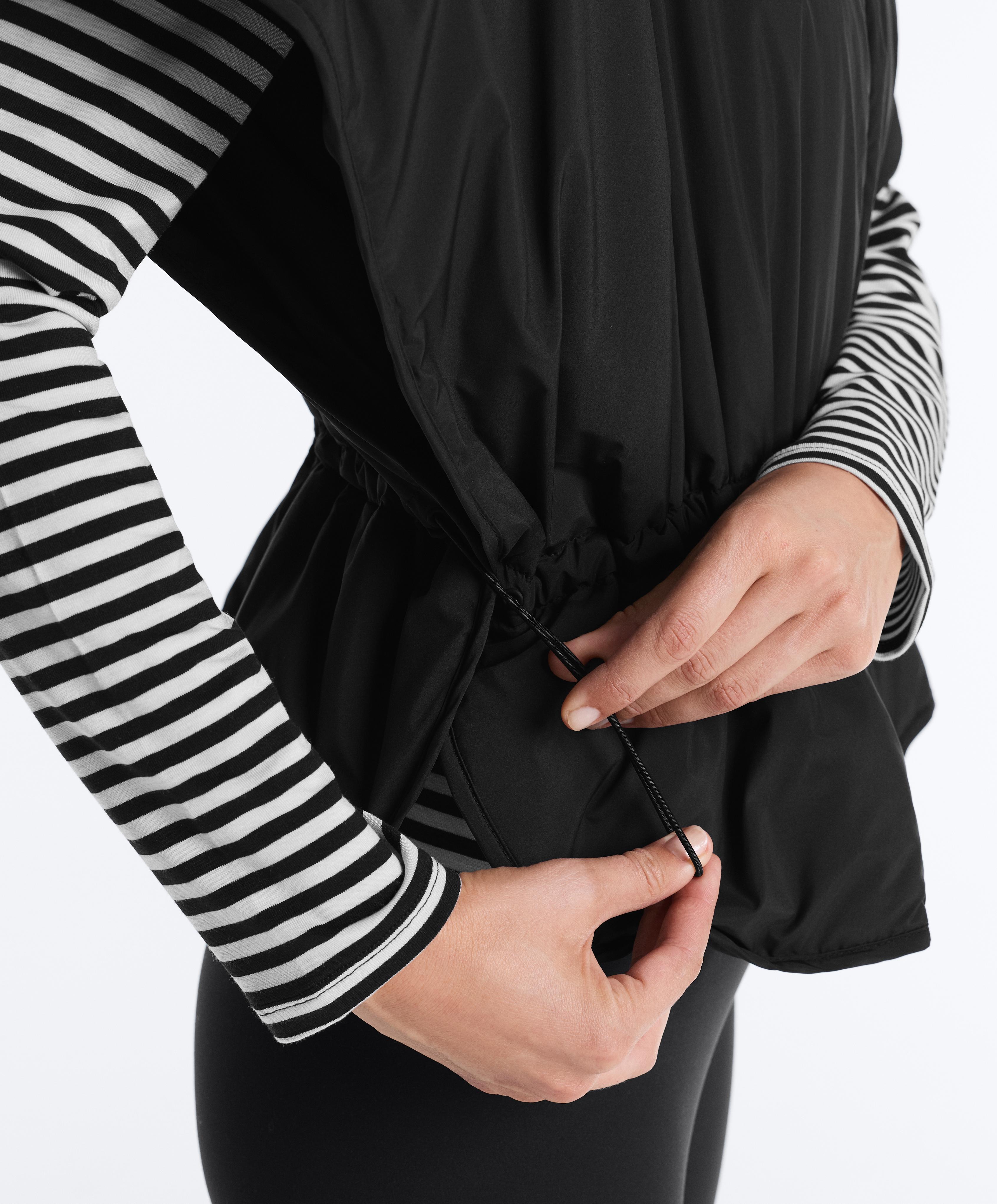 Hooded padded gilet — BLACK