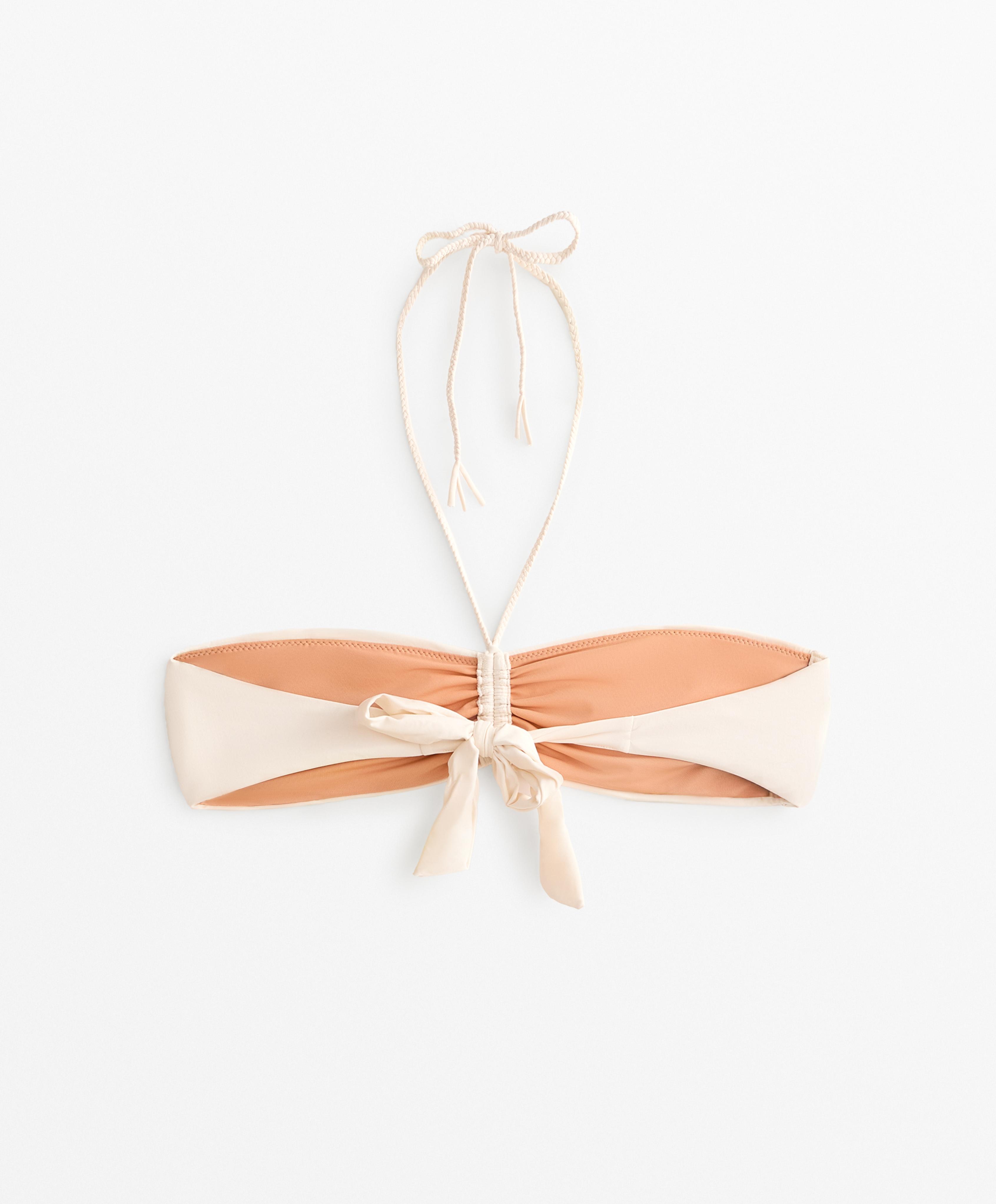 Bandeau-Bikini mit Flechtbändern