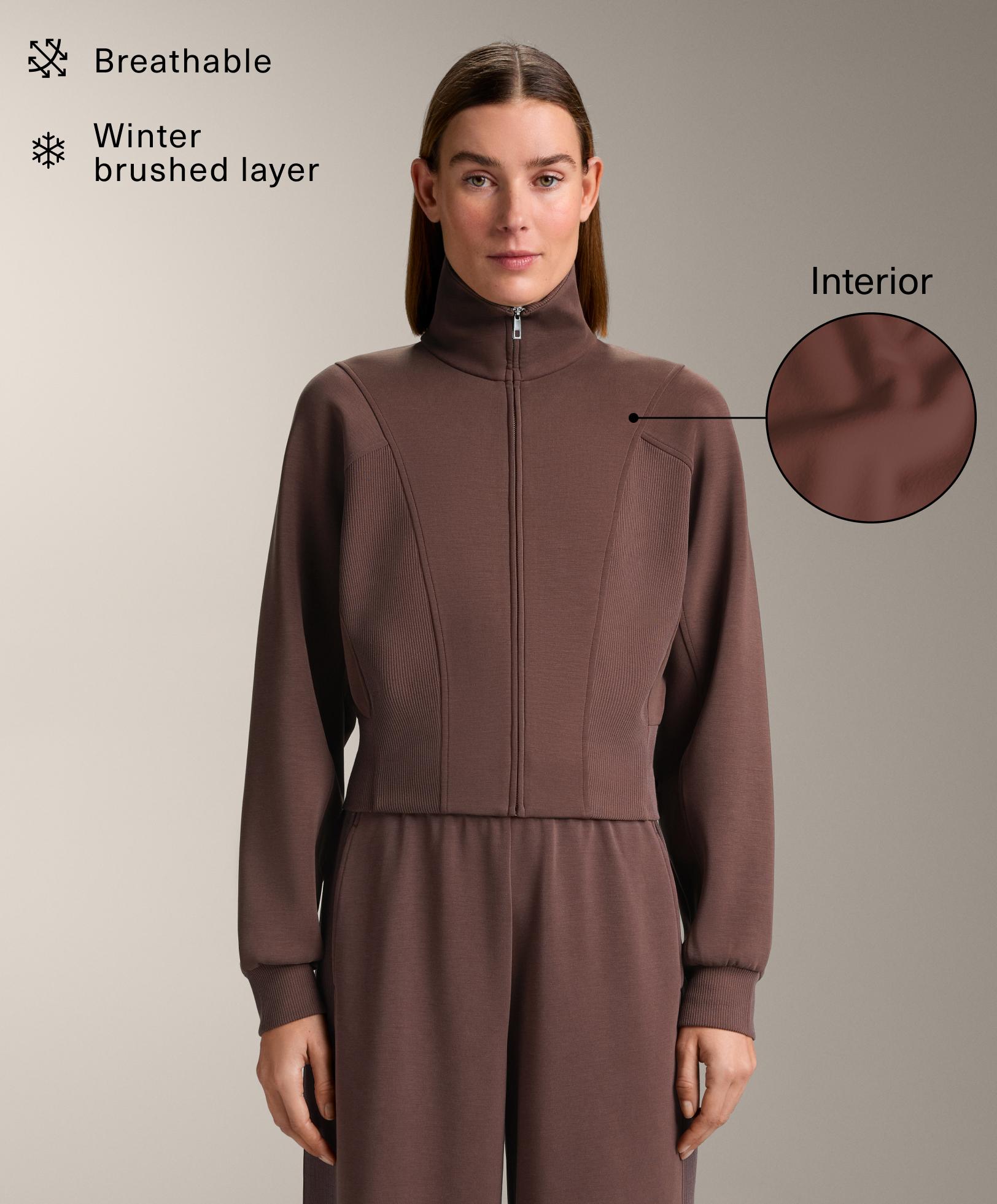 Brushed rib jacket with modal