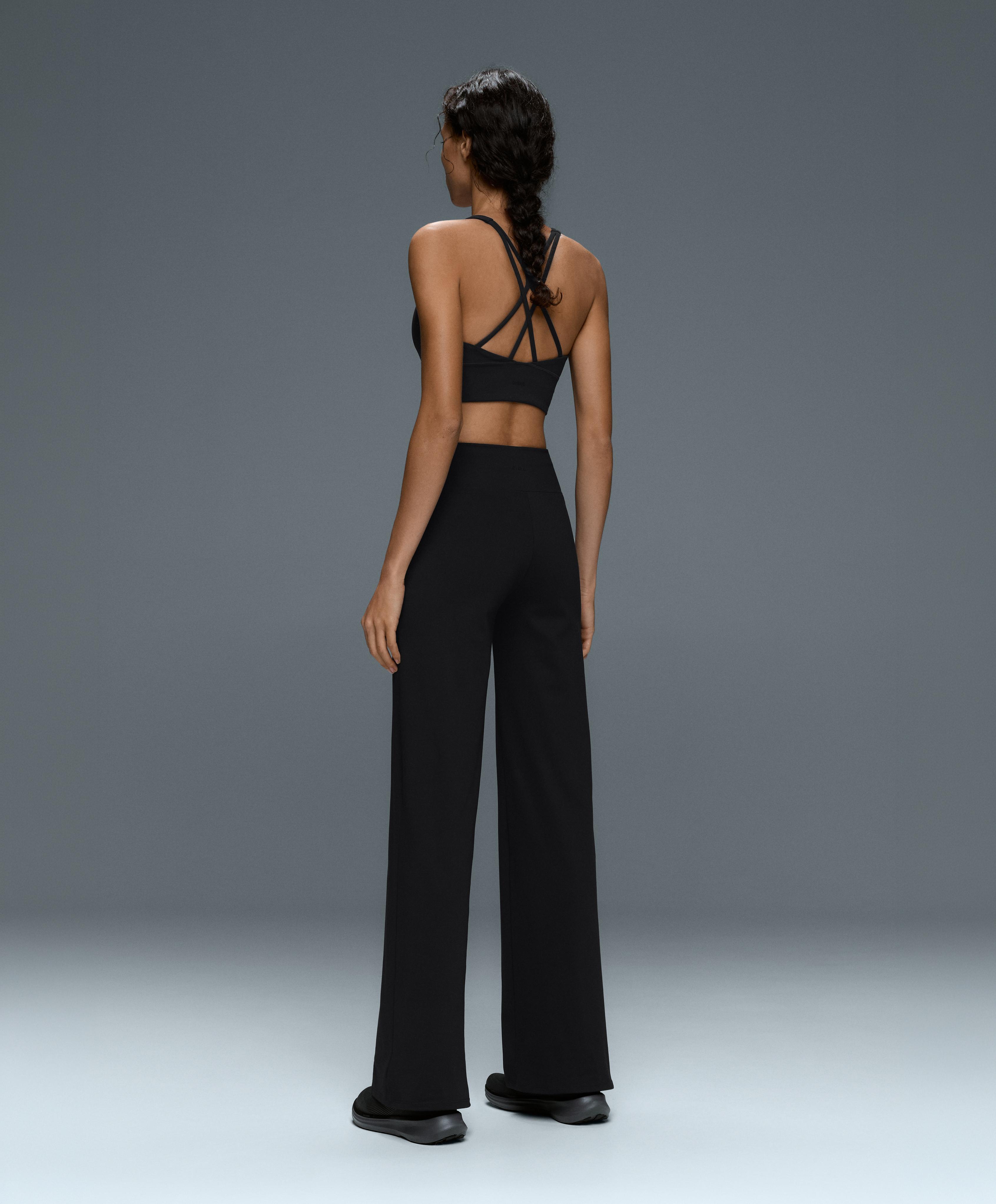 High-rise Comfortlux straight-leg trousers — BLACK