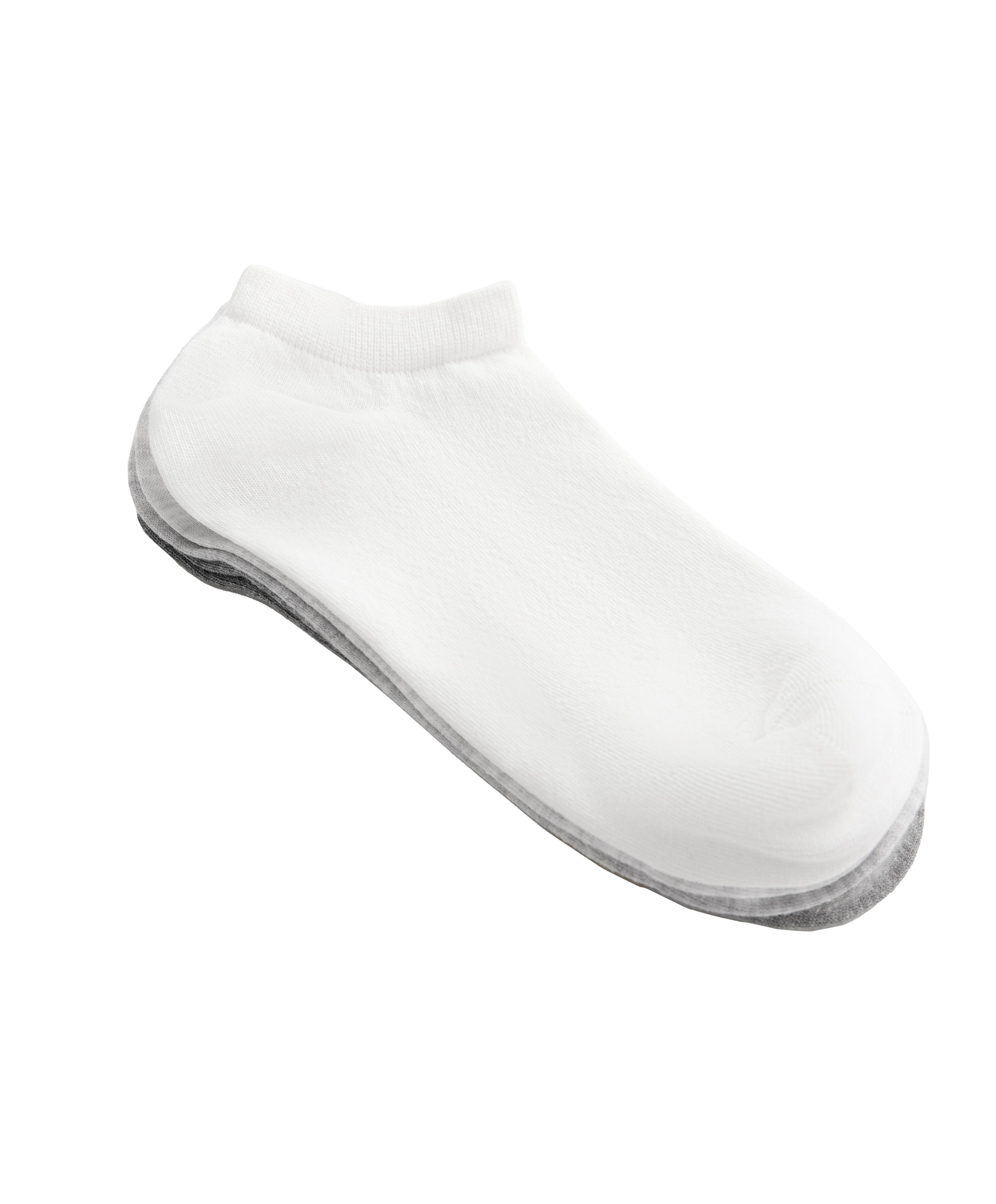 5 pairs of cotton sneaker socks — PALE GREY MELANGE