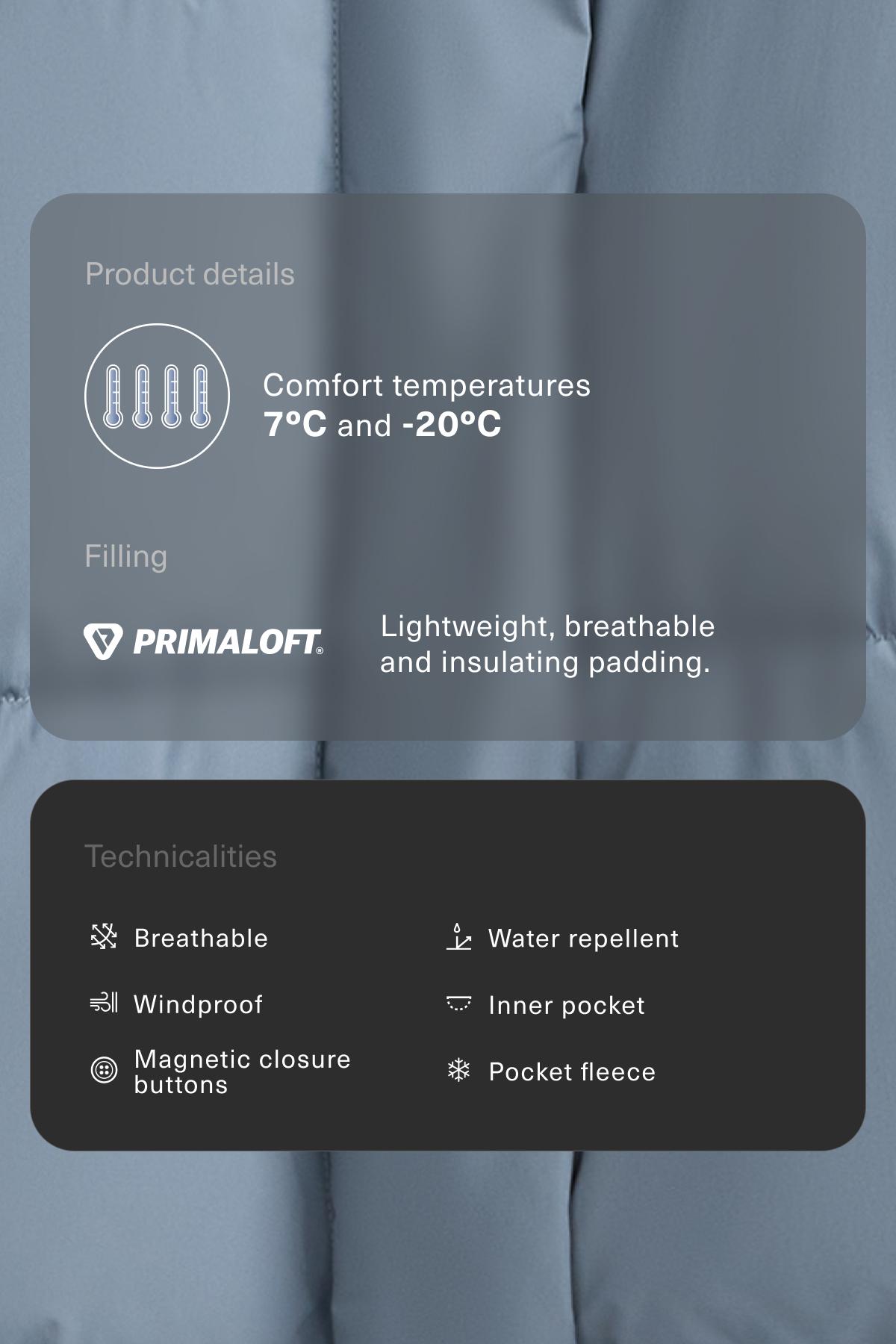 Primaloft® water-repellent padded jacket — GREY-BLUE