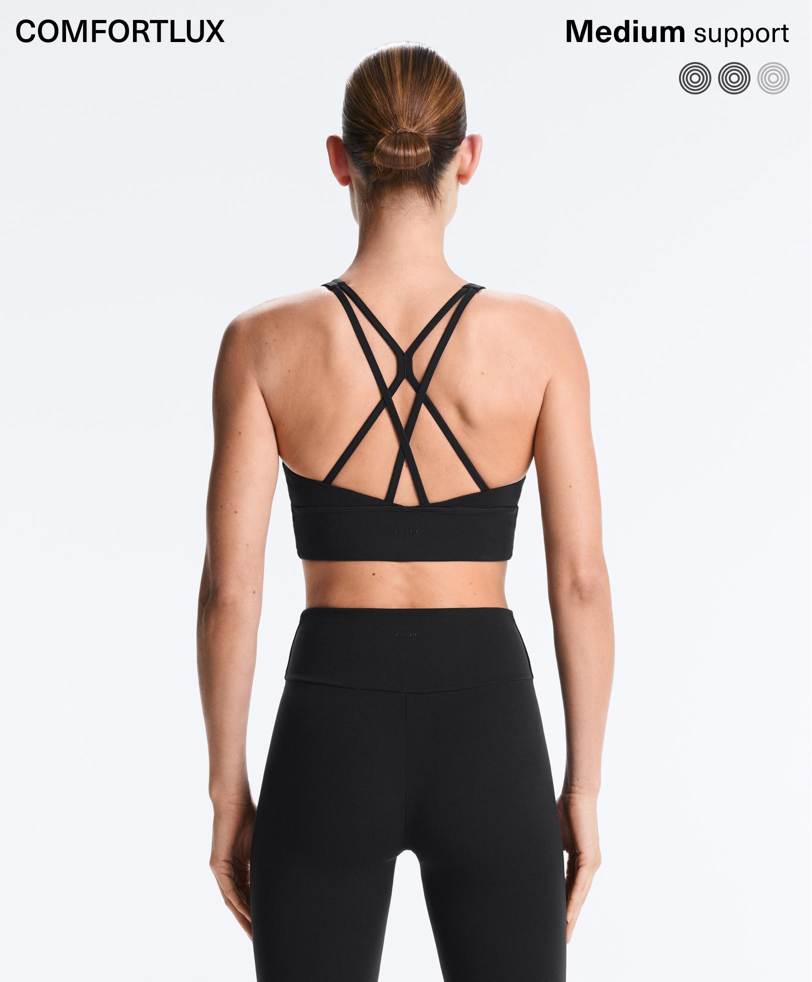 Comfortlux medium support sports bra with cups