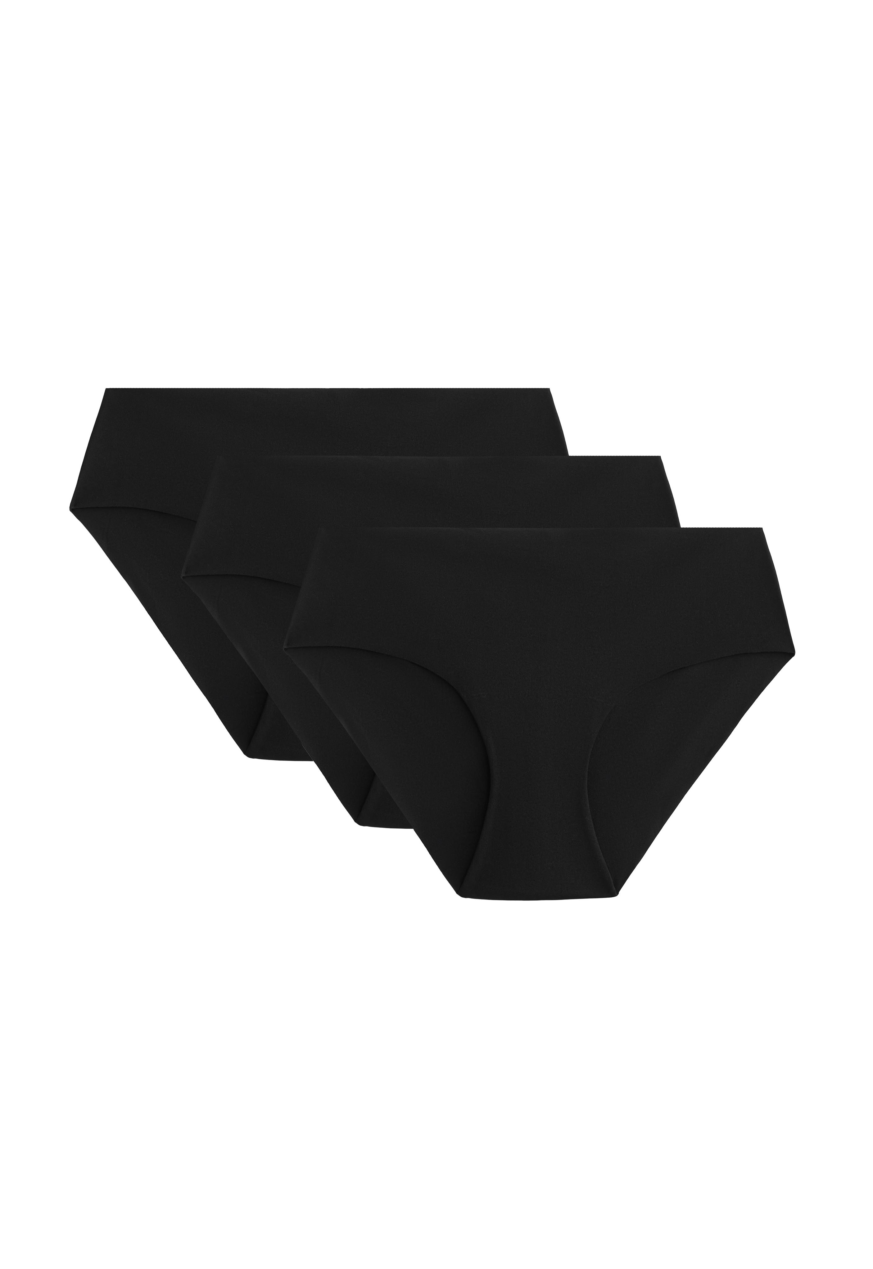 3 invisible polyamide blend classic briefs — BLACK