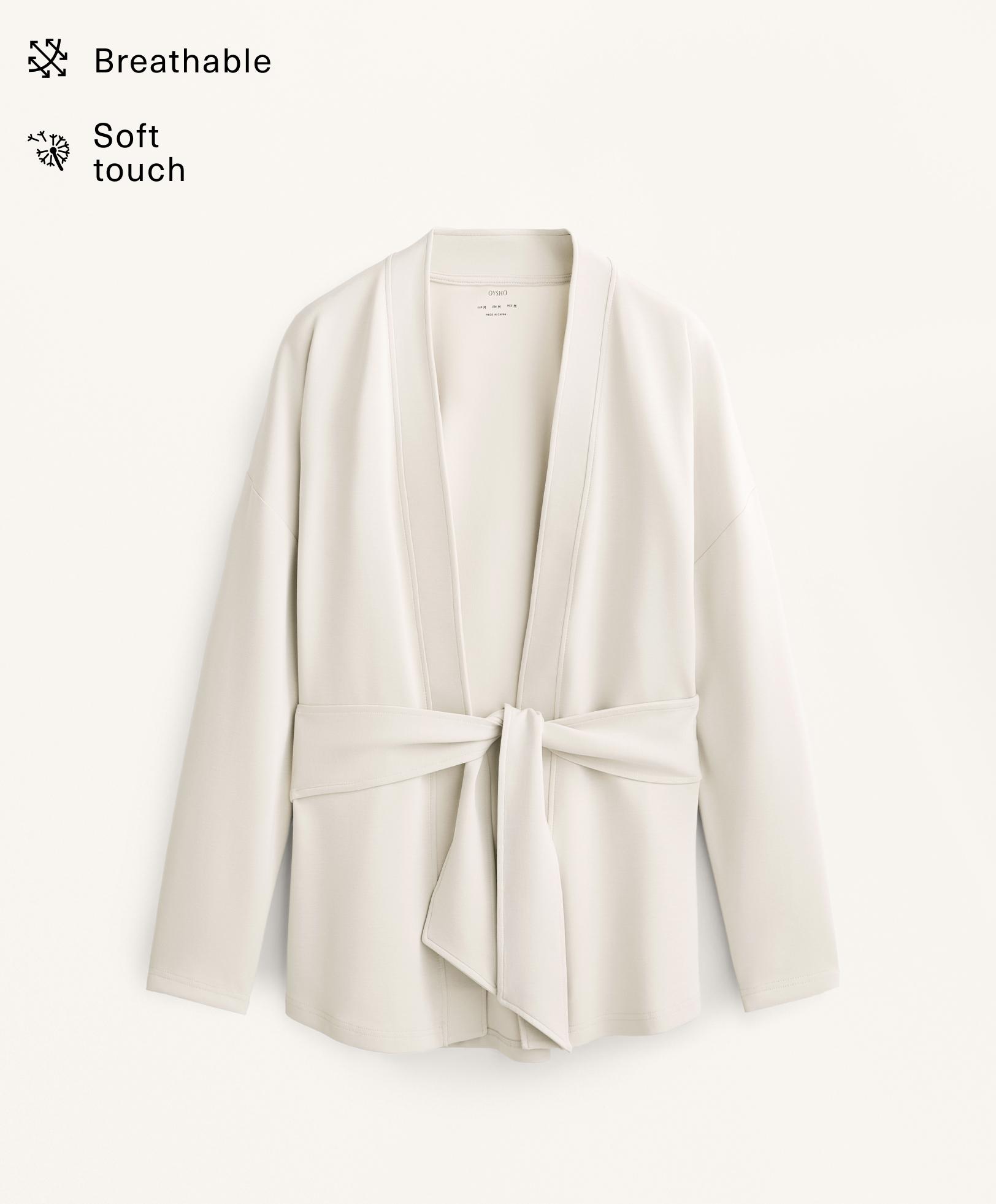 Veste longue kimono avec modal au toucher doux
