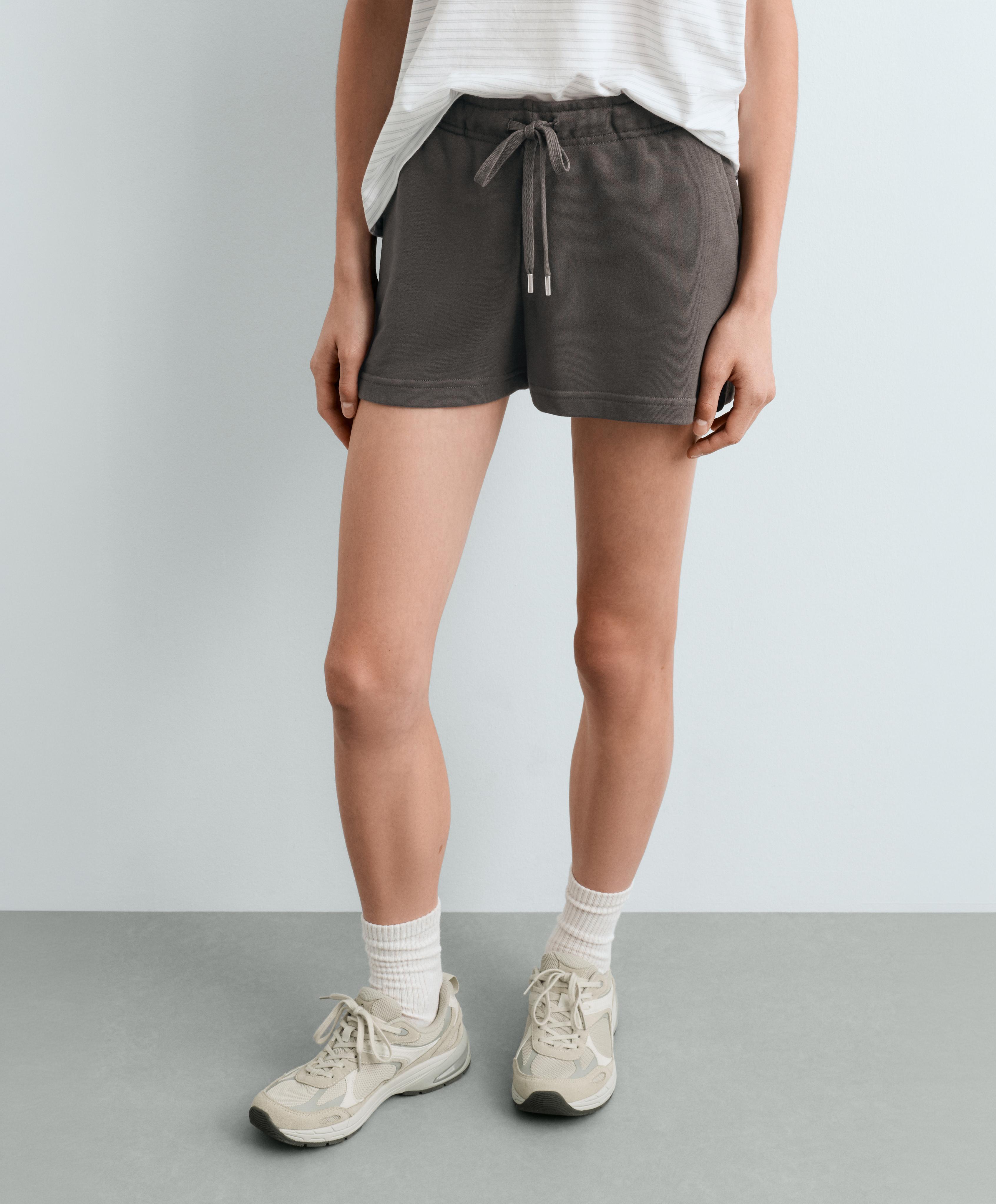 Cotton blend fleece shorts — ANTHRACITE