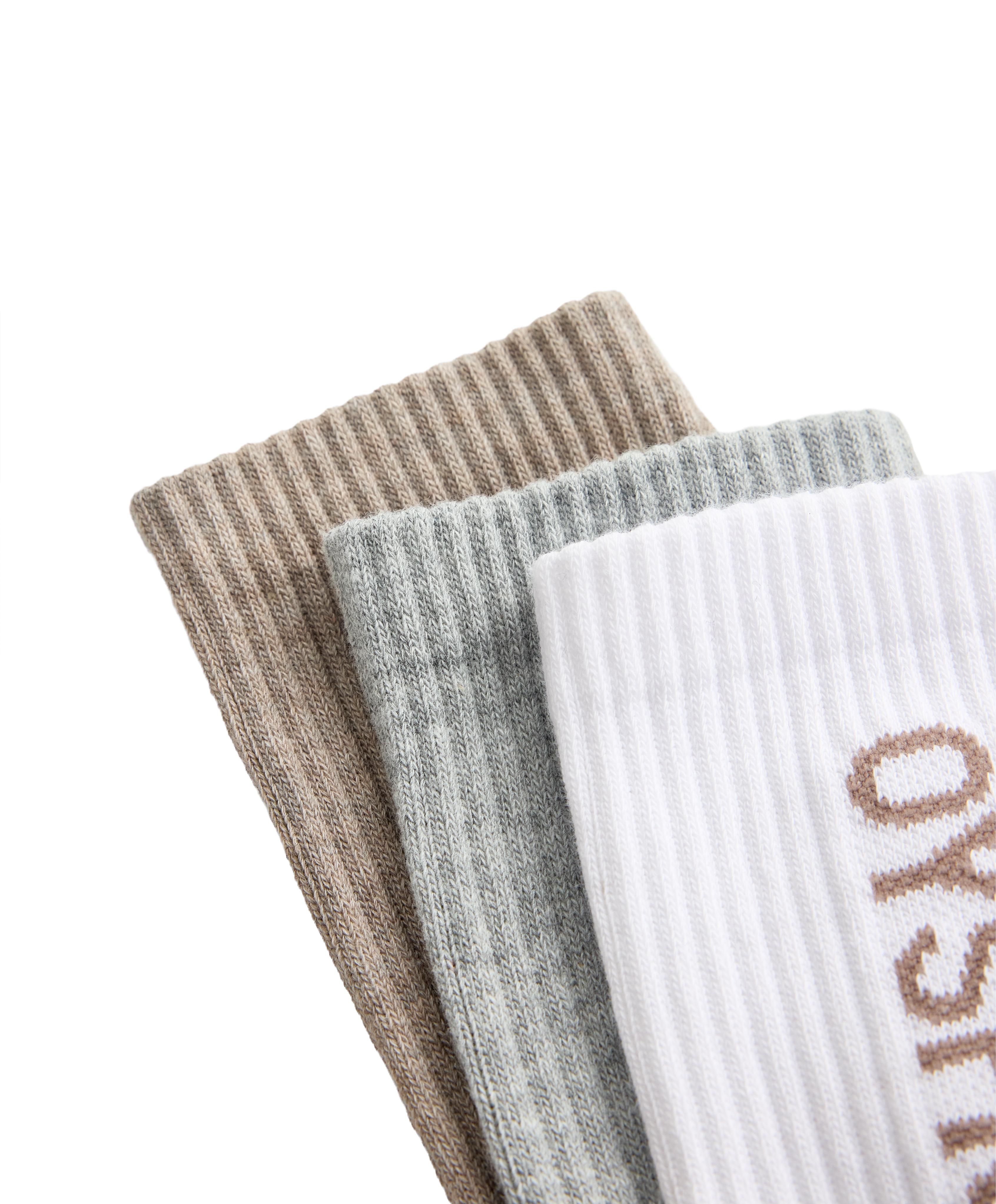 3 pairs of cotton blend classic socks — WHITE
