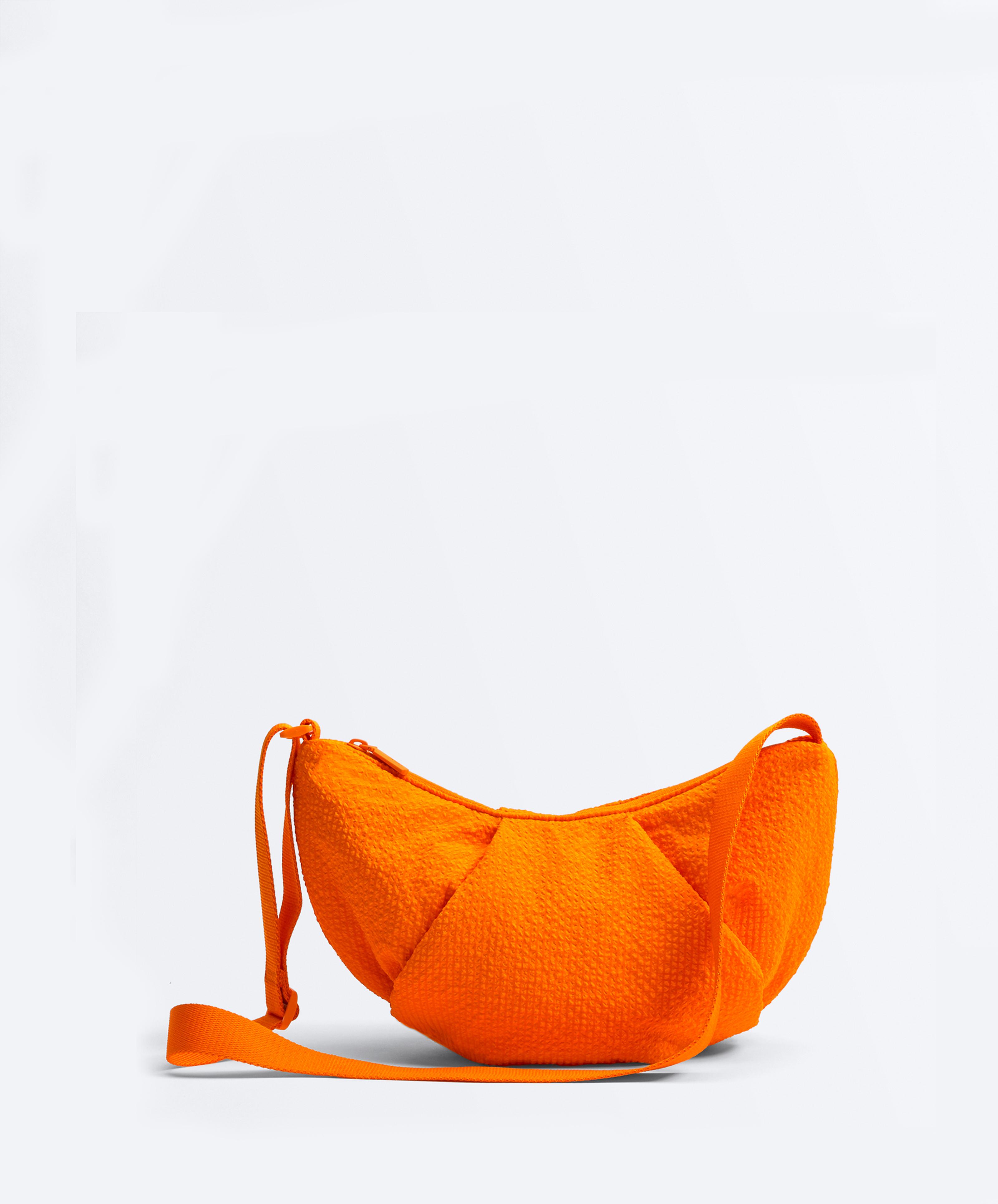 Quilted checked crossbody bag — ORANGE