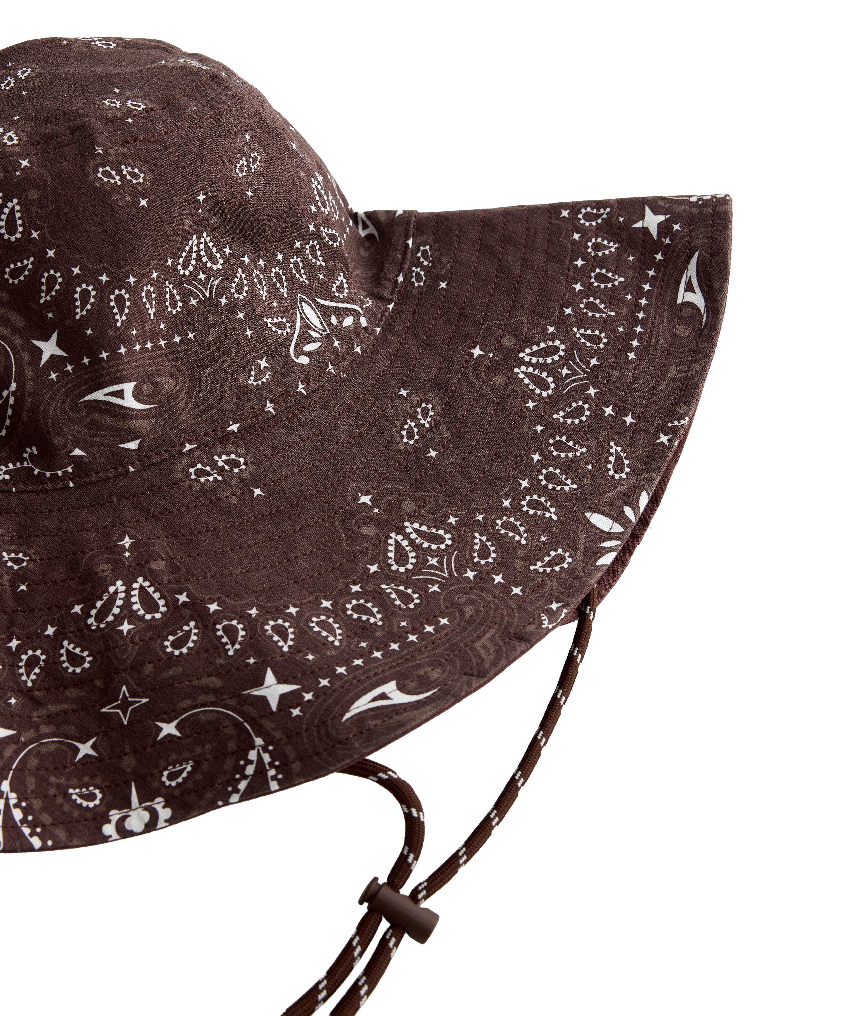 Reversible 100% cotton bandana bucket hat — BEIGE