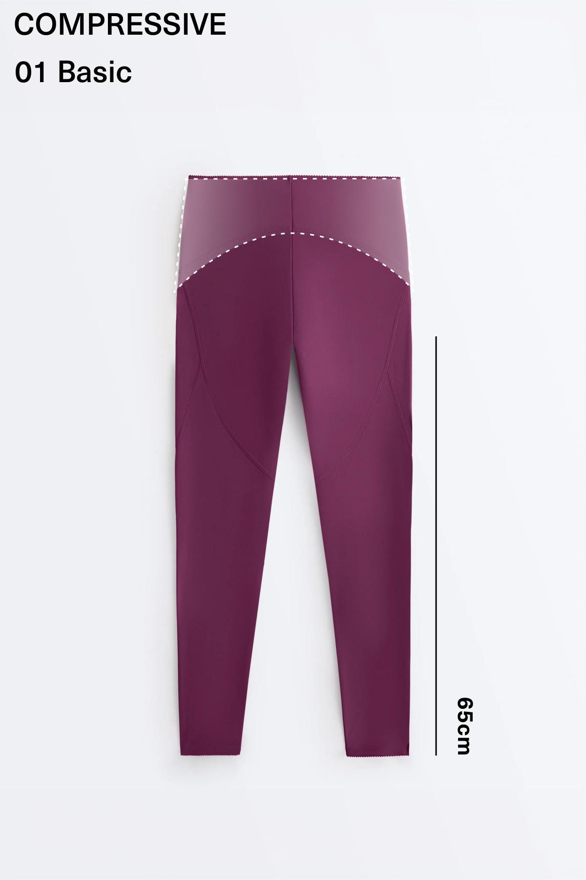 Basic compressive high-waisted ankle-length leggings — DARK PLUM