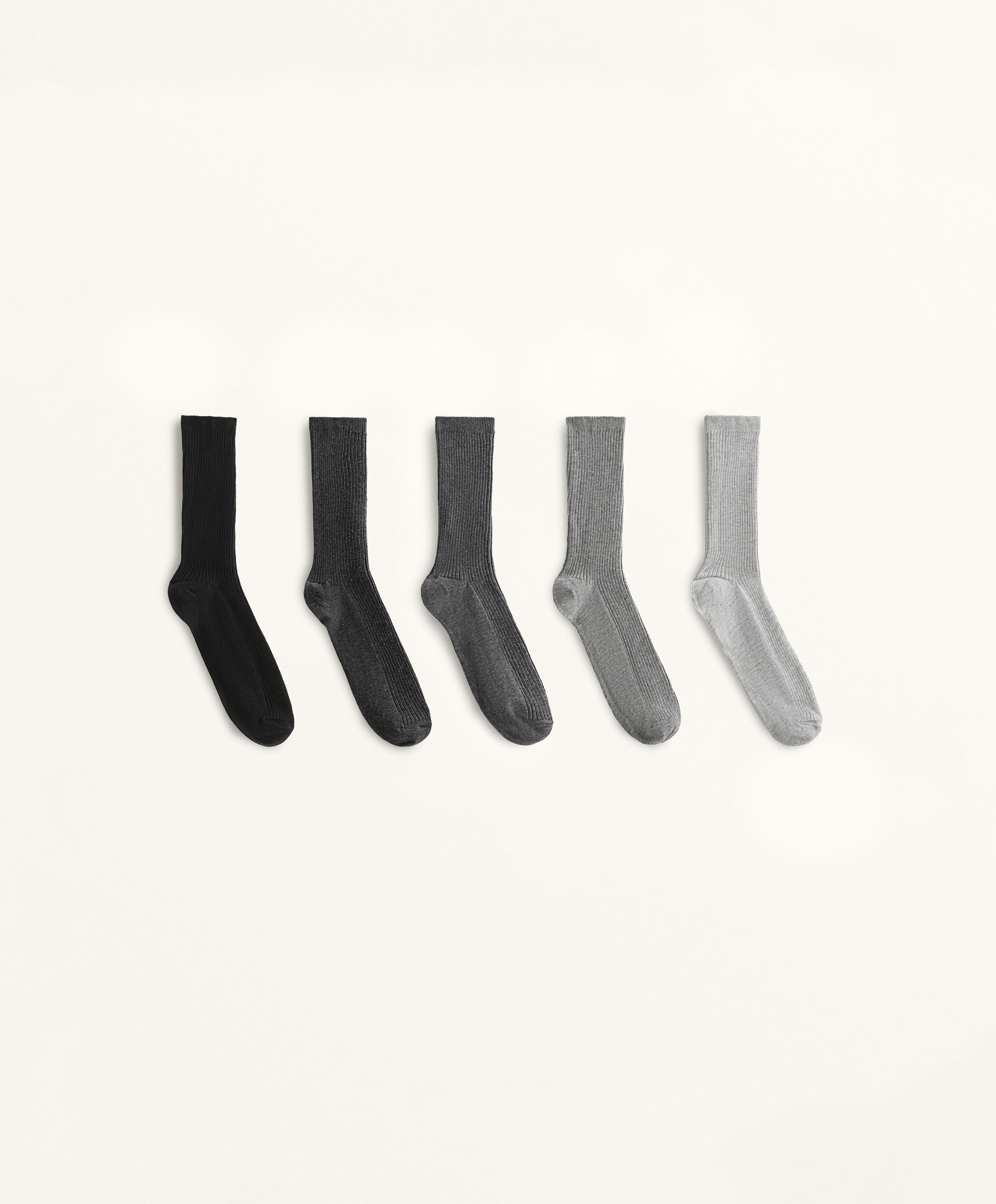 5 pairs of cotton blend classic socks — DARK GREY