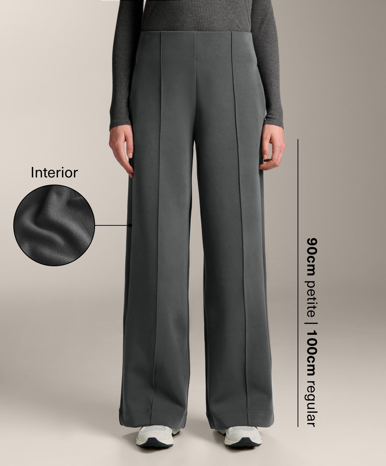 Calças de corte a direito super high rise com modal brushed