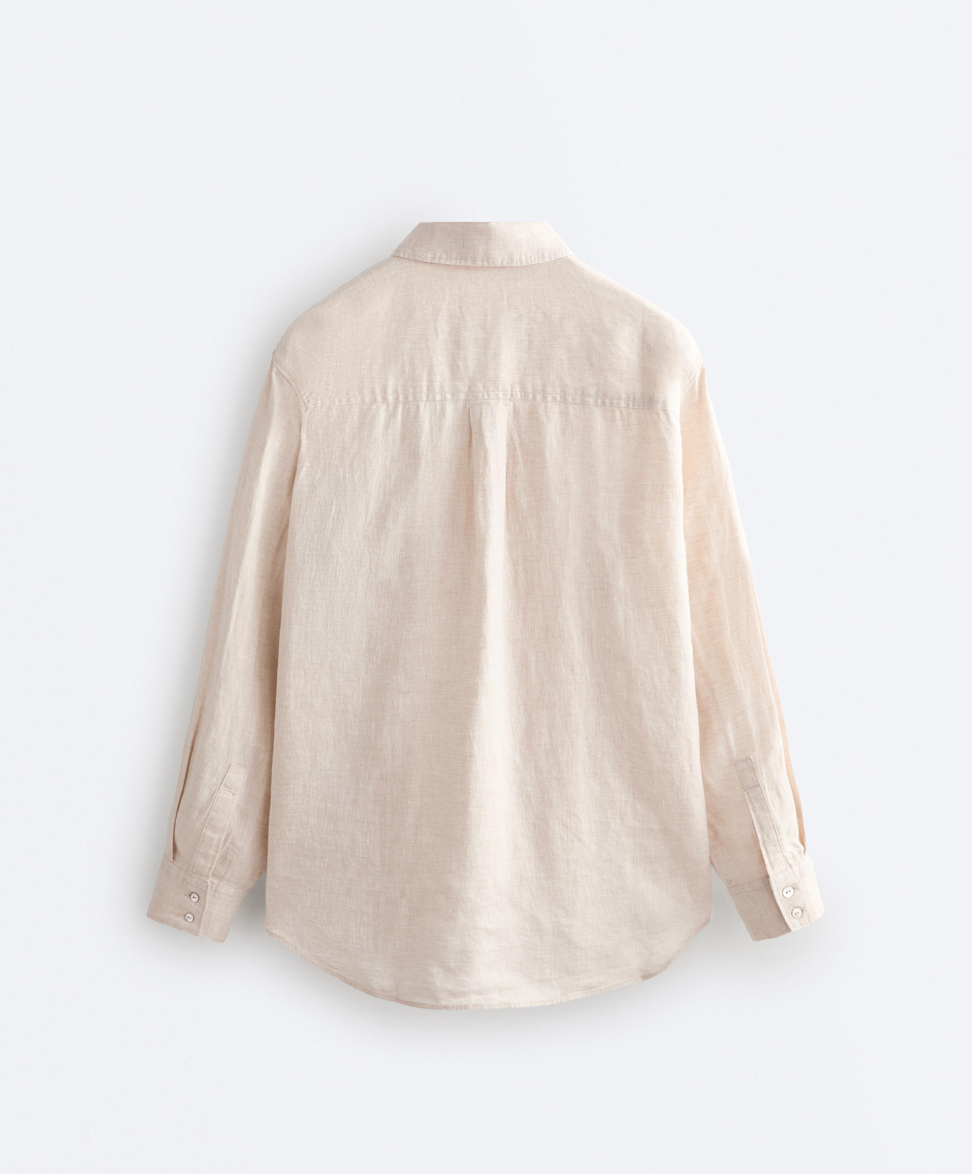 100% linen relaxed shirt | OYSHO United States