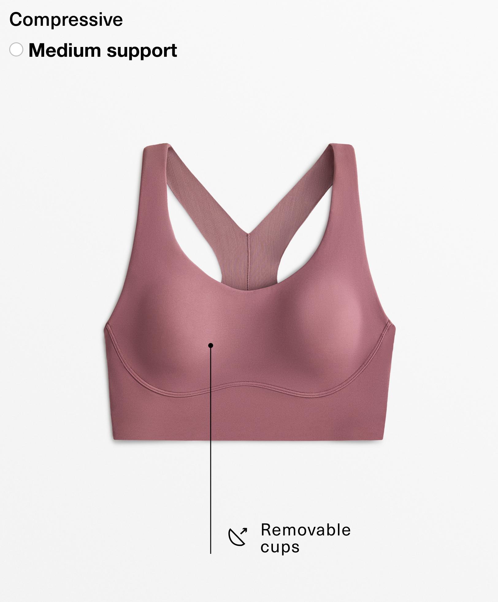 Medium-support compressive bra with cups