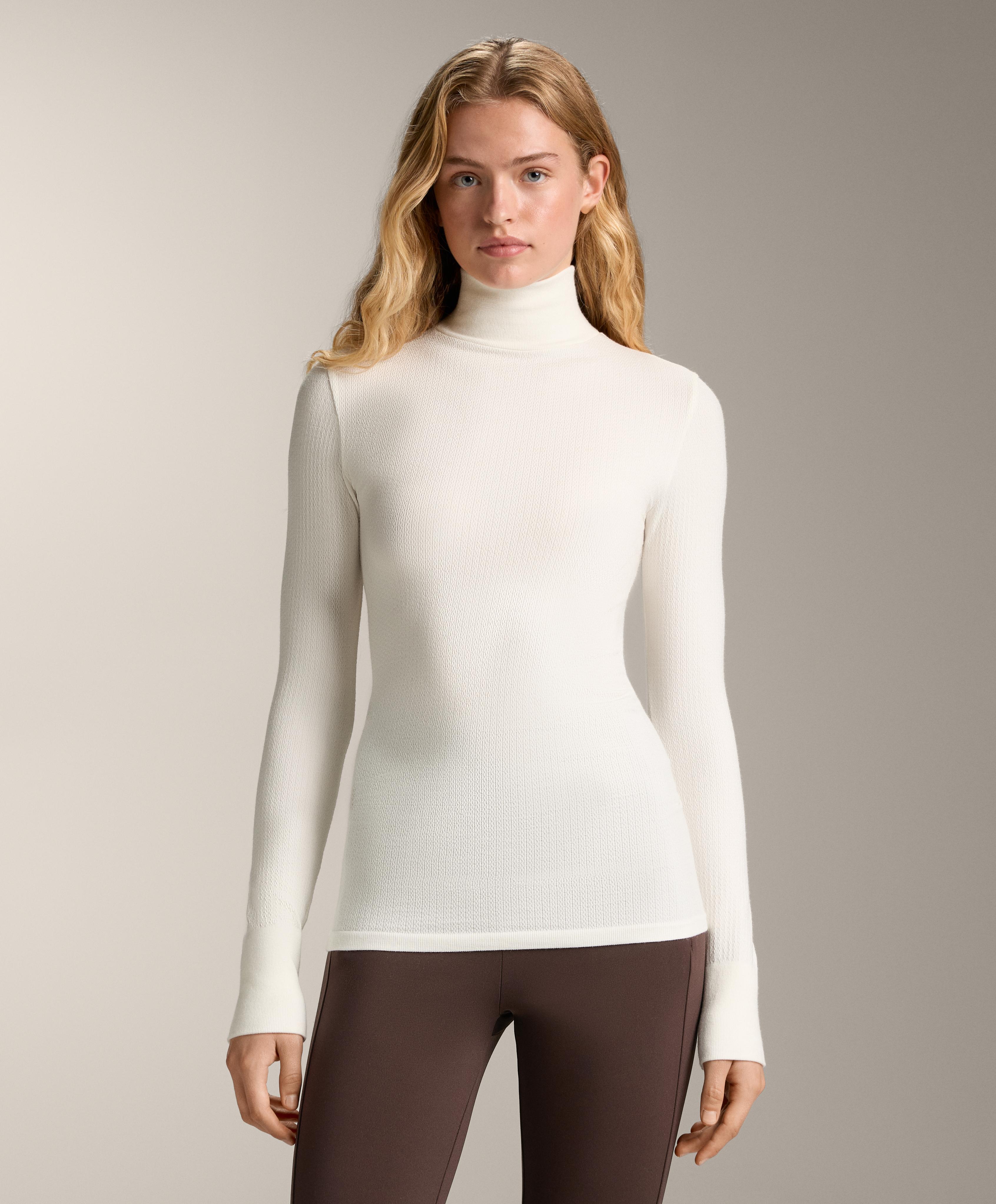 Seamless merino wool base layer T-shirt — PALE ECRU