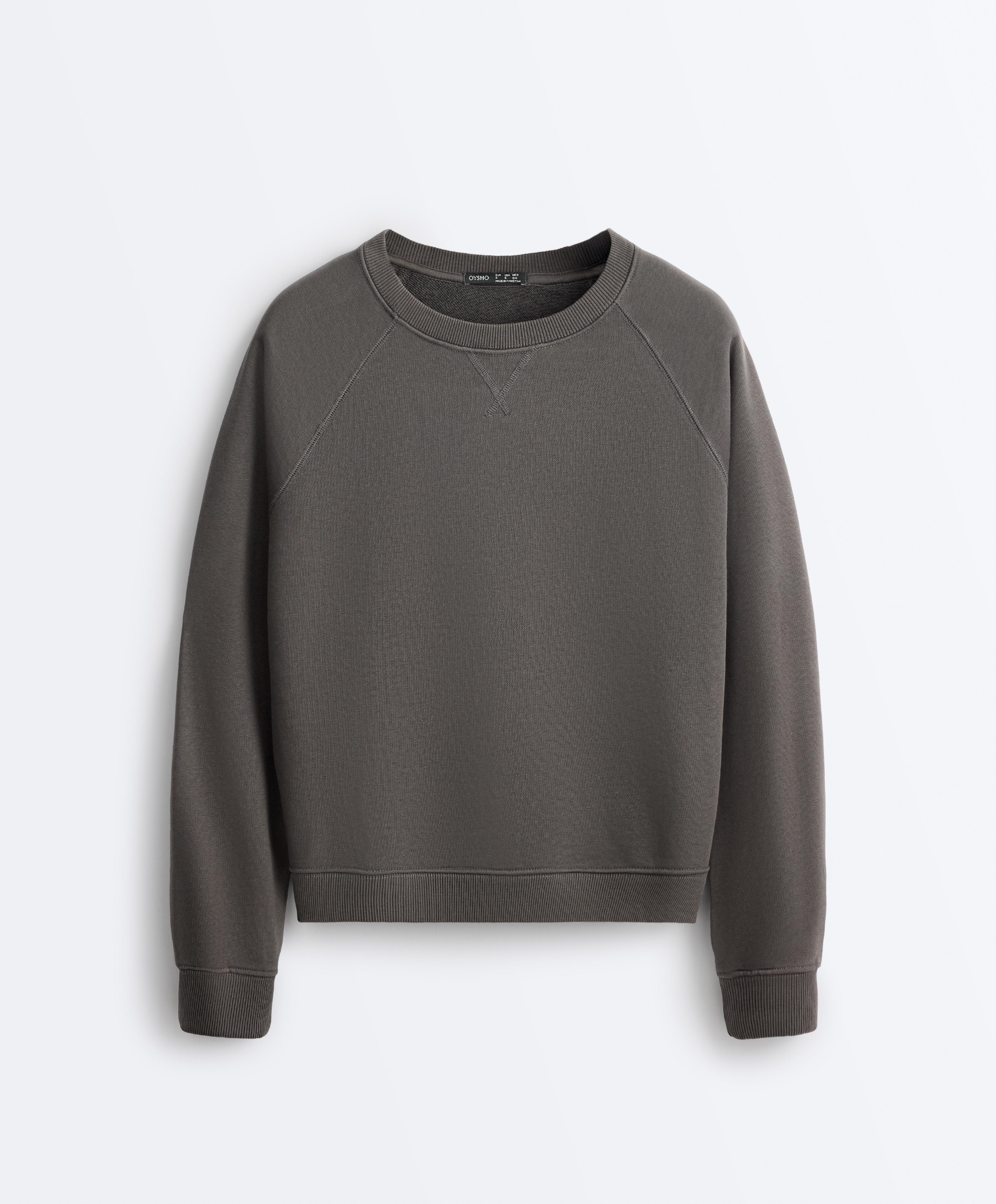 Cotton-blend crew neck sweatshirt Cotton-blend crew neck sweatshirt