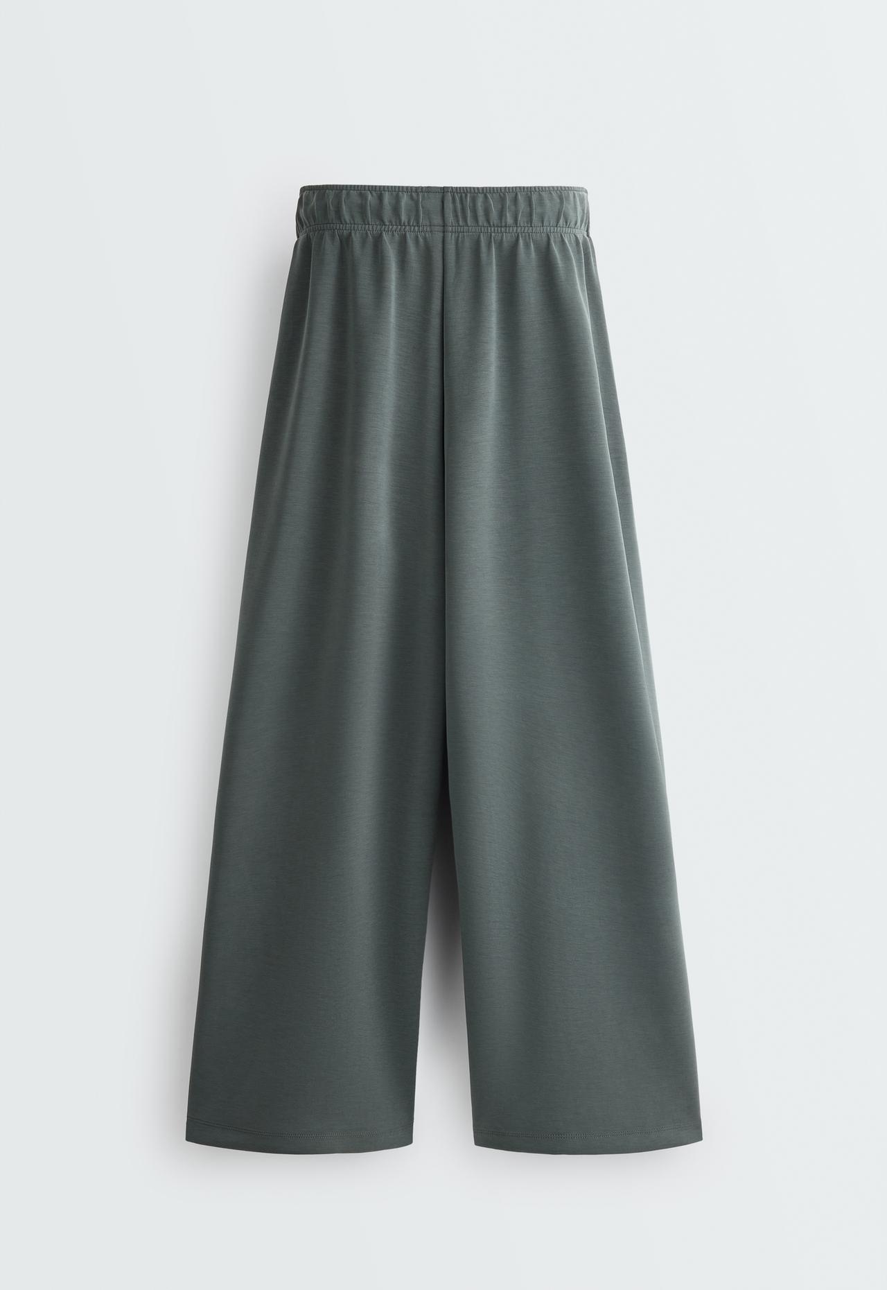 Long Wide leg trousers with modal — OCEAN